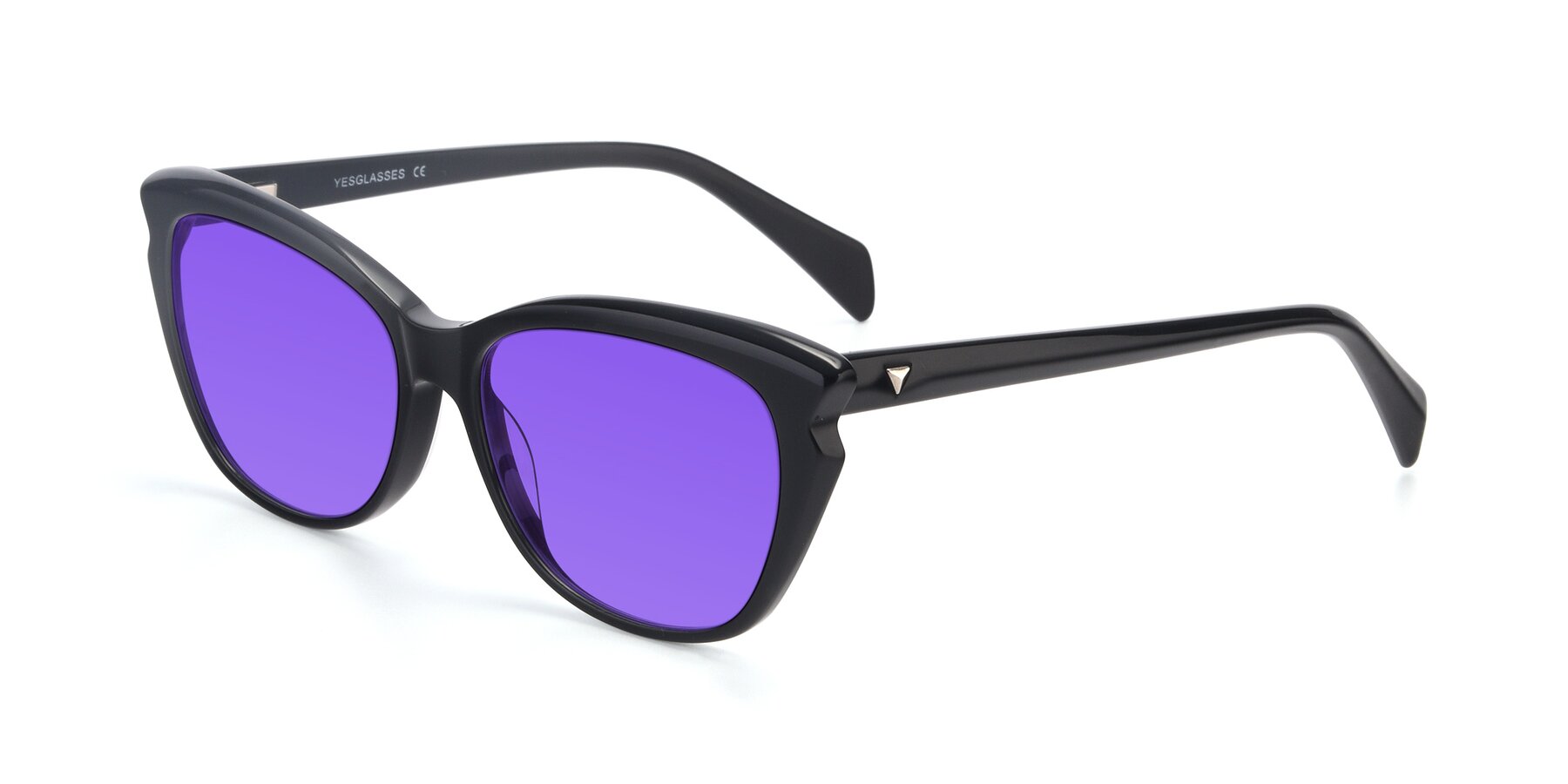 Angle of 17629 in Black with Purple Tinted Lenses