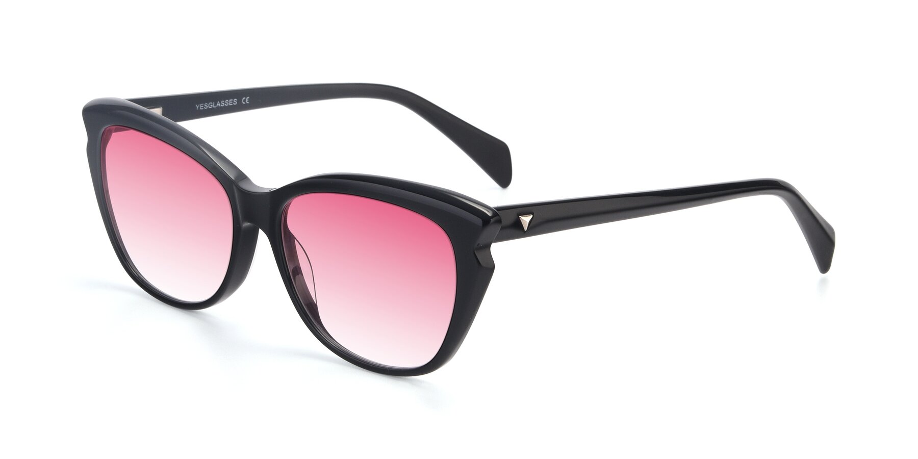 Angle of 17629 in Black with Pink Gradient Lenses