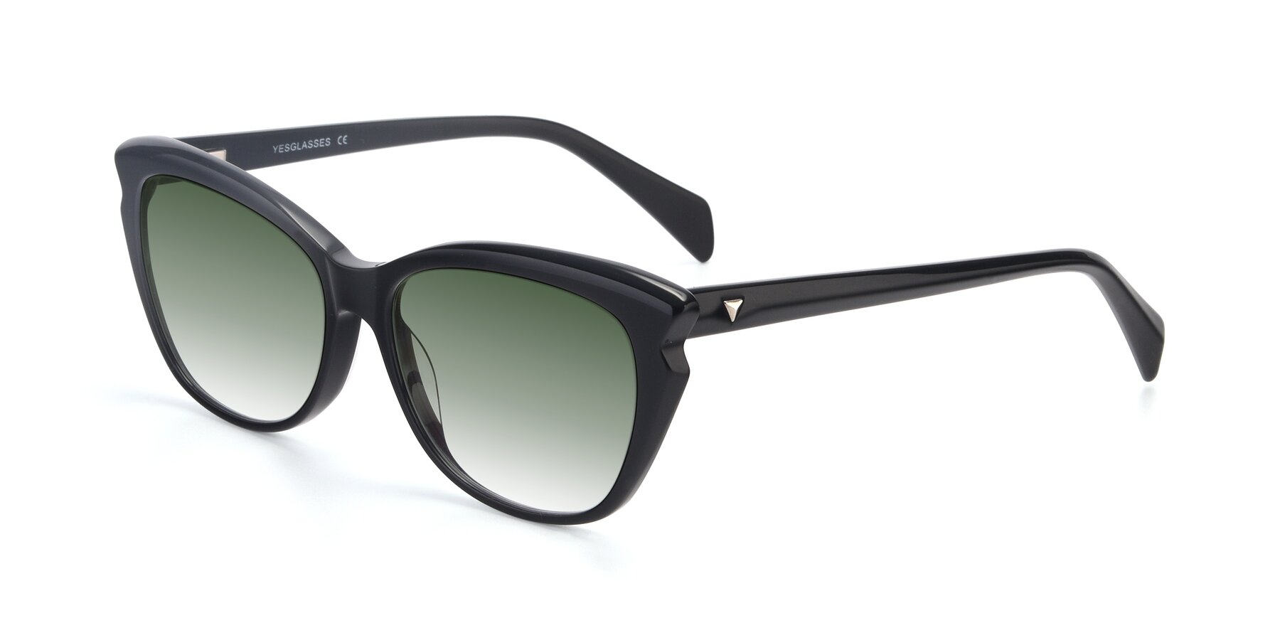 Angle of 17629 in Black with Green Gradient Lenses