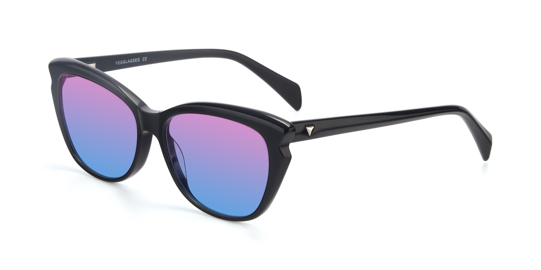 Angle of 17629 in Black with Pink / Blue Gradient Lenses