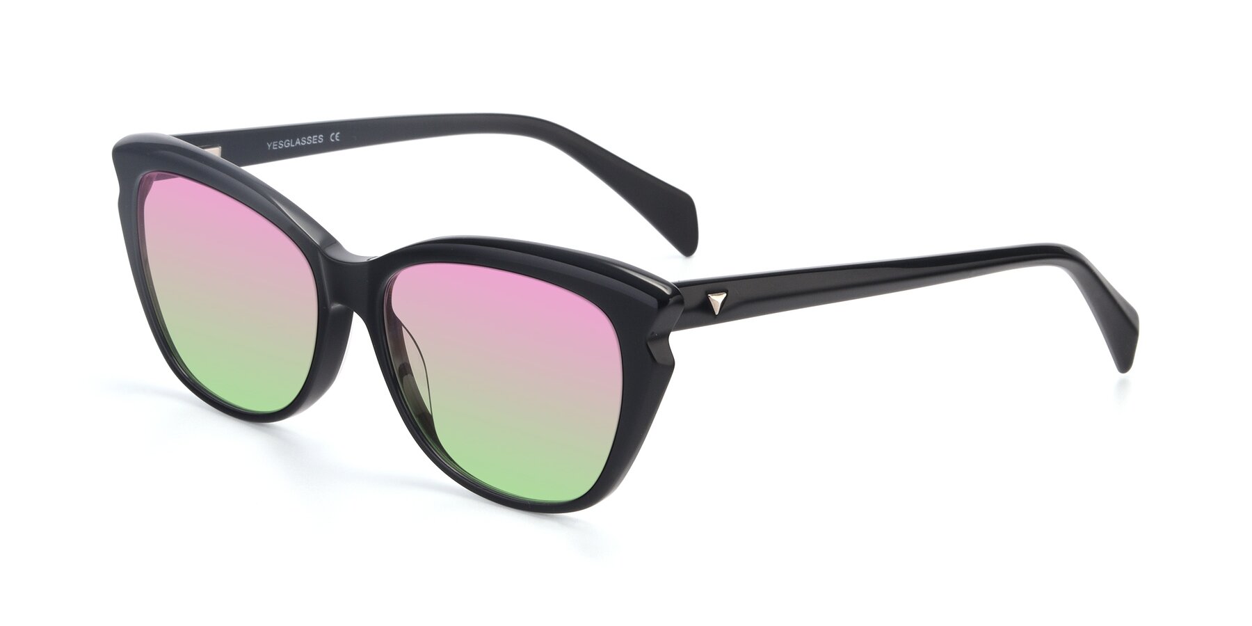 Angle of 17629 in Black with Pink / Green Gradient Lenses