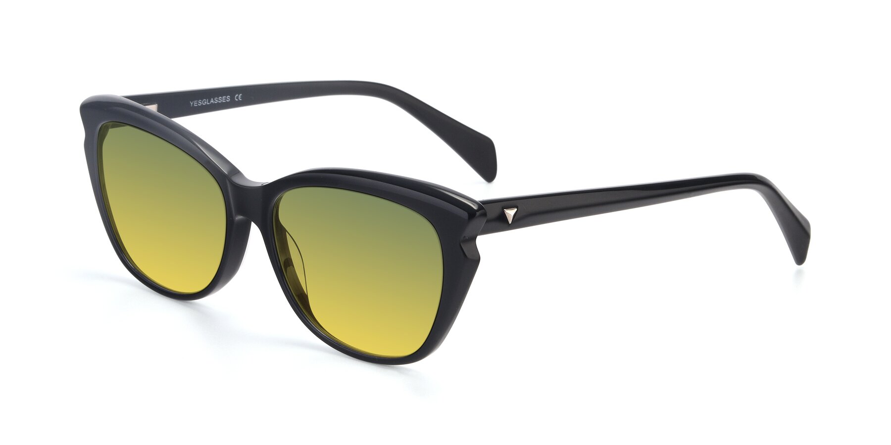 Angle of 17629 in Black with Green / Yellow Gradient Lenses