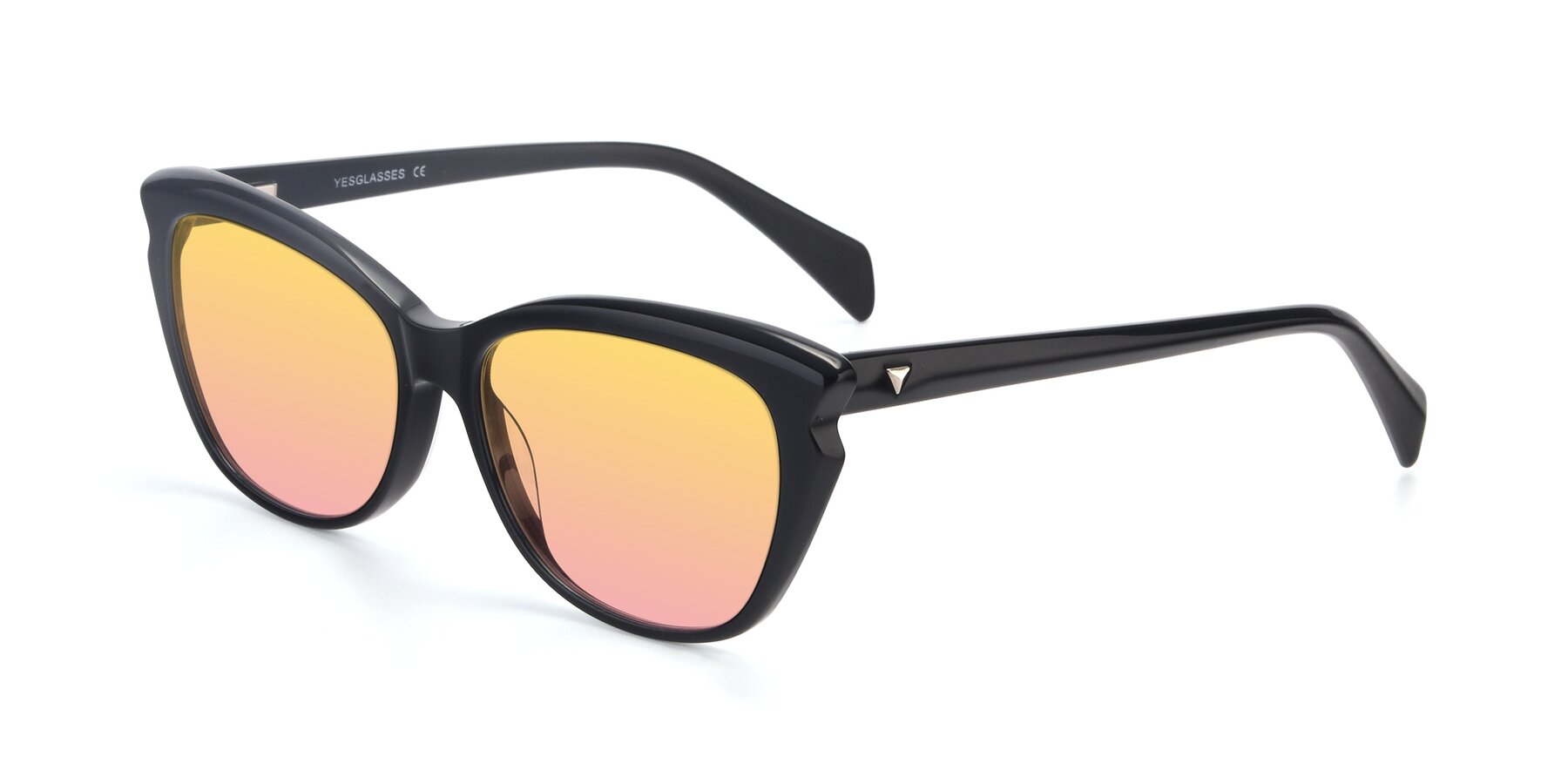 Angle of 17629 in Black with Yellow / Pink Gradient Lenses