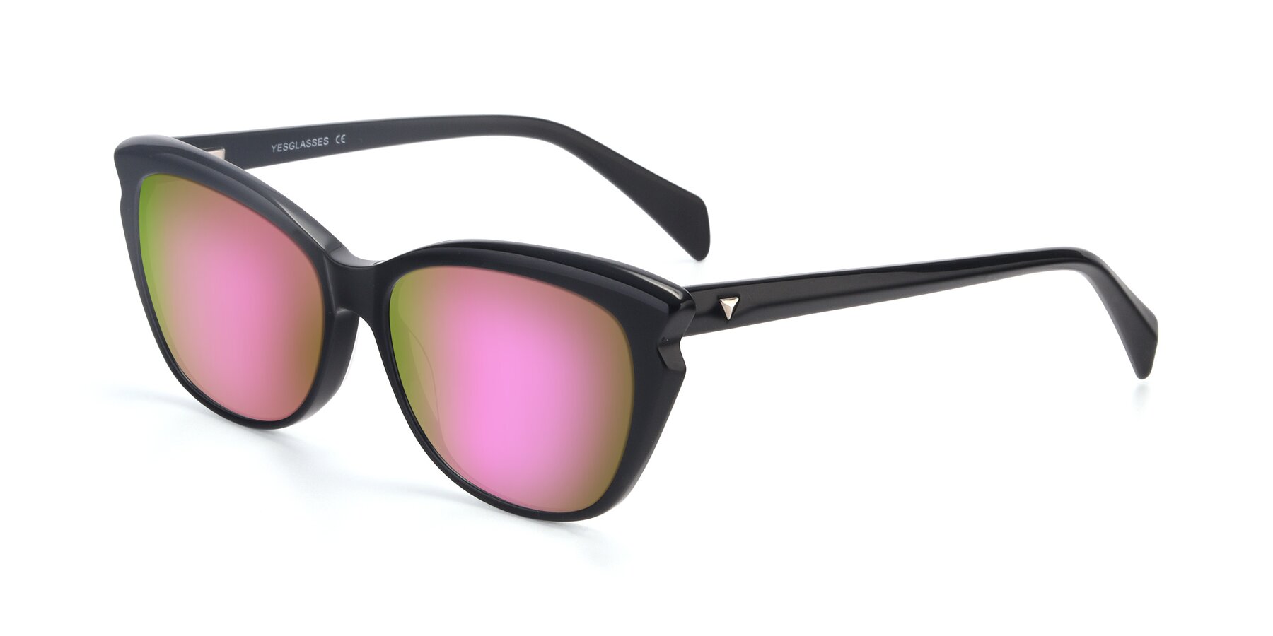 Angle of 17629 in Black with Pink Mirrored Lenses