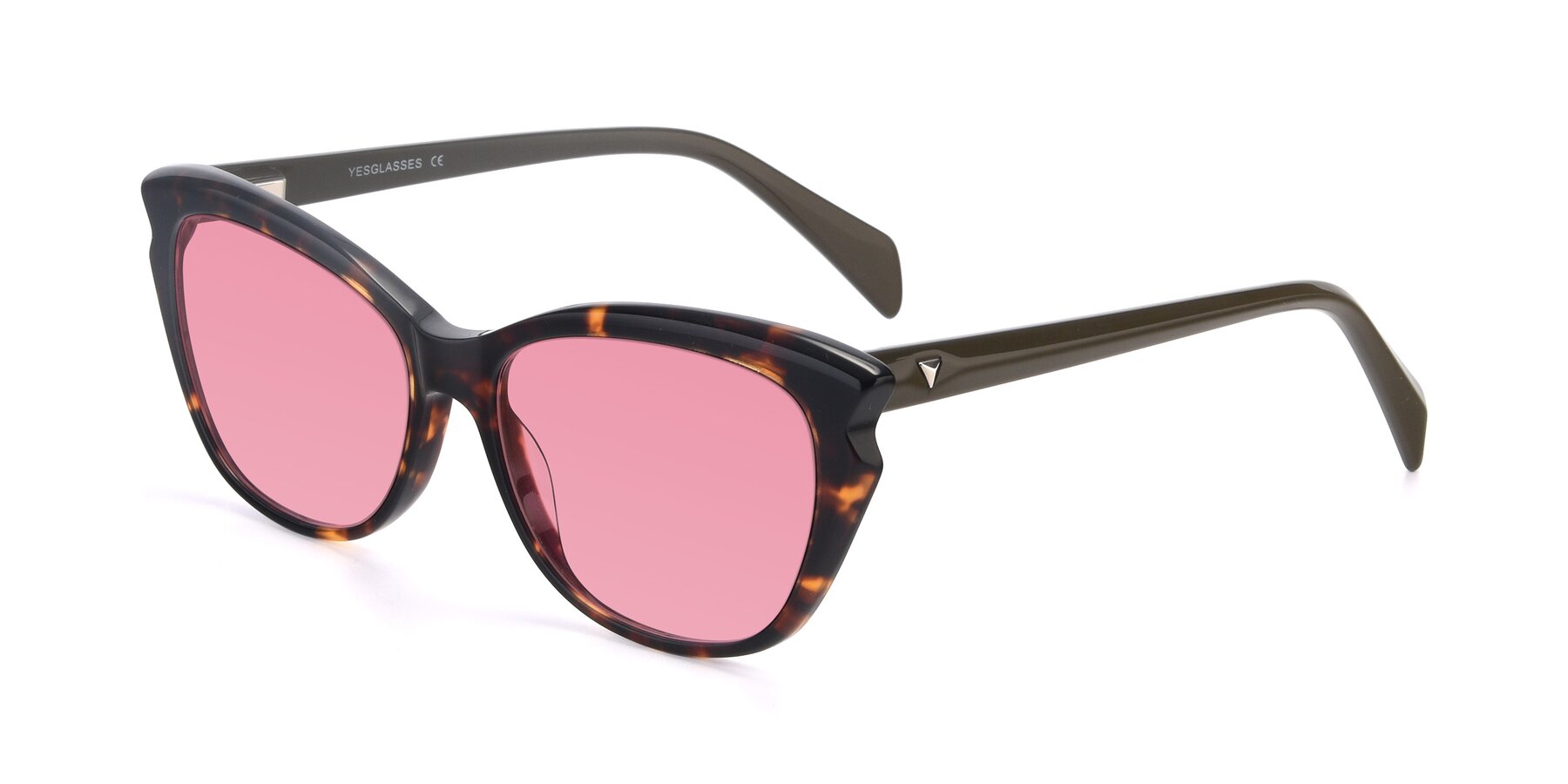 Angle of 17629 in Tortoise with Pink Tinted Lenses