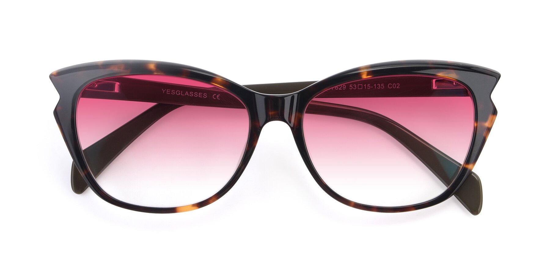 Folded Front of 17629 in Tortoise with Pink Gradient Lenses