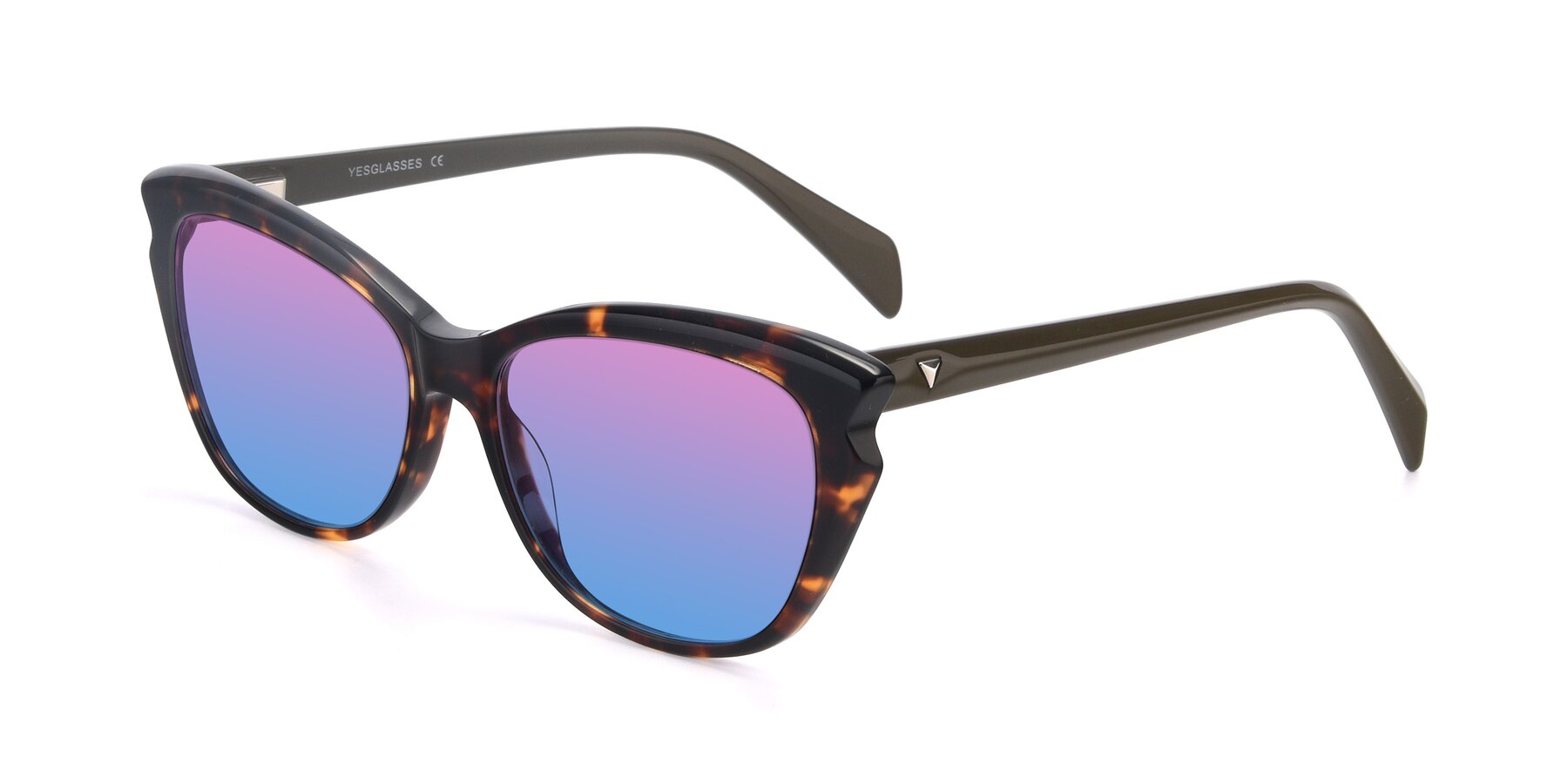 Angle of 17629 in Tortoise with Pink / Blue Gradient Lenses