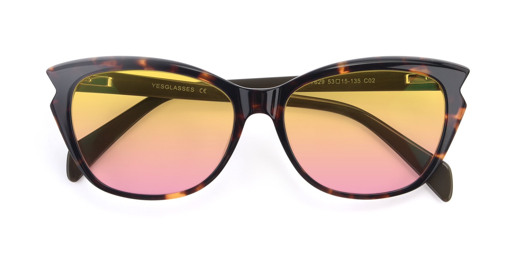 Folded Front of 17629 in Tortoise with Yellow / Pink Gradient Lenses