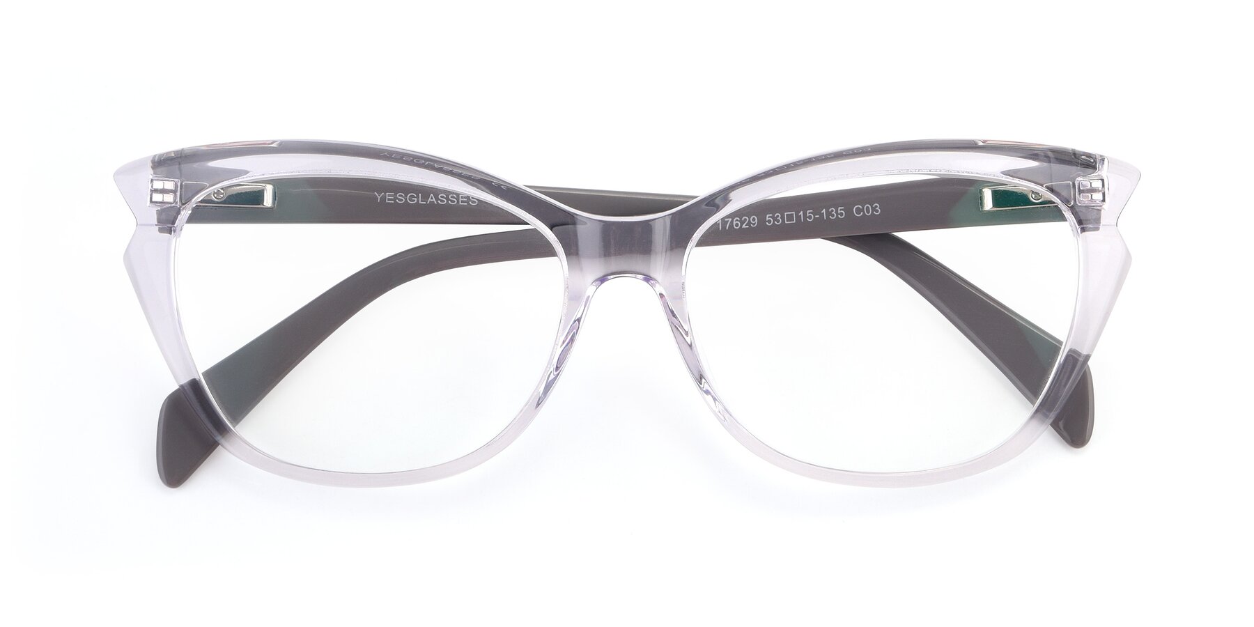 Folded Front of 17629 in Clear with Clear Reading Eyeglass Lenses