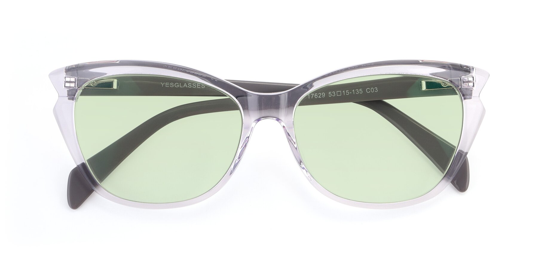 Folded Front of 17629 in Clear with Light Green Tinted Lenses