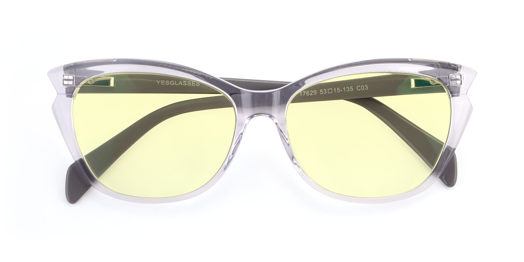 Folded Front of 17629 in Clear with Light Yellow Tinted Lenses