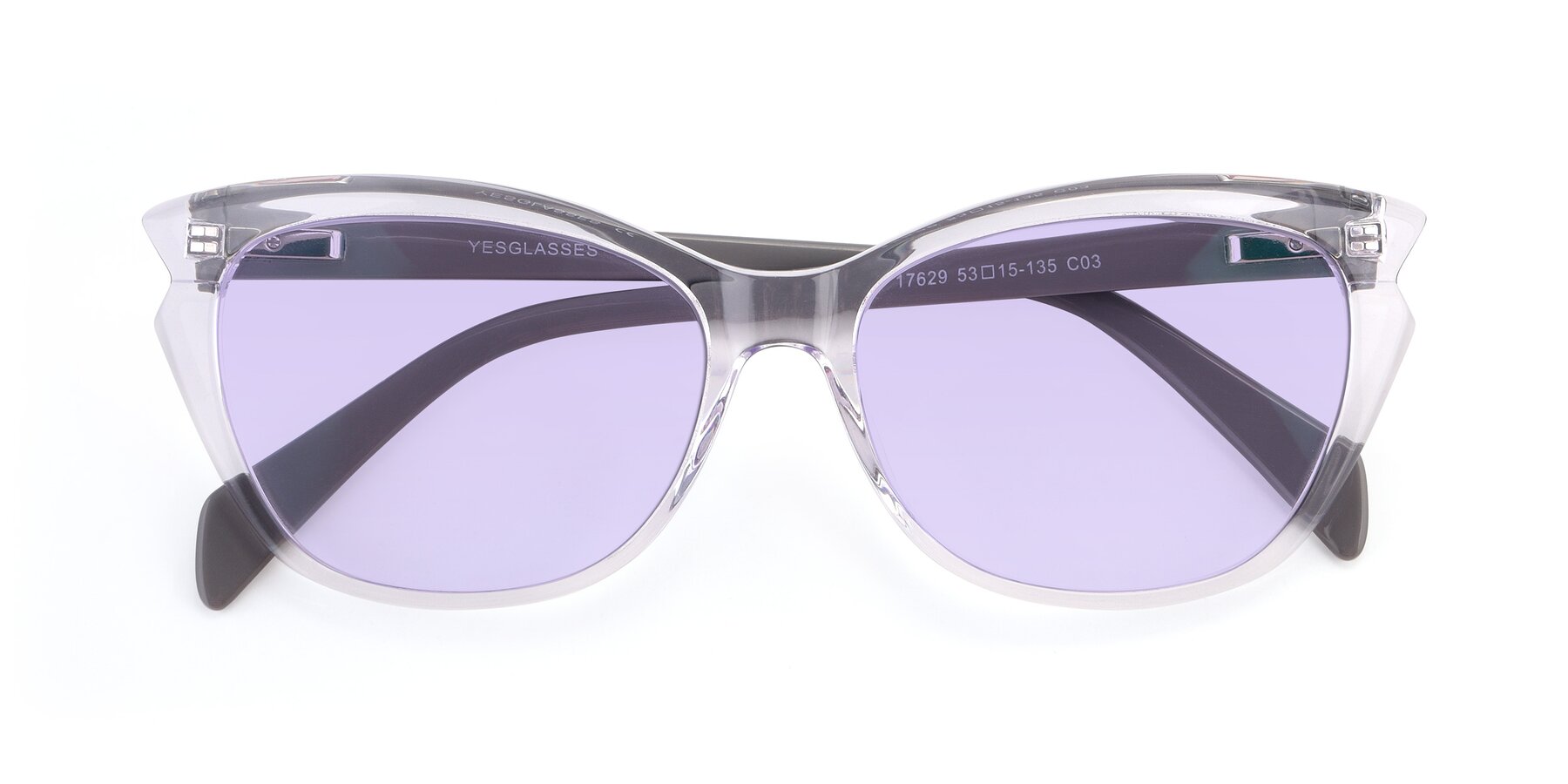Folded Front of 17629 in Clear with Light Purple Tinted Lenses