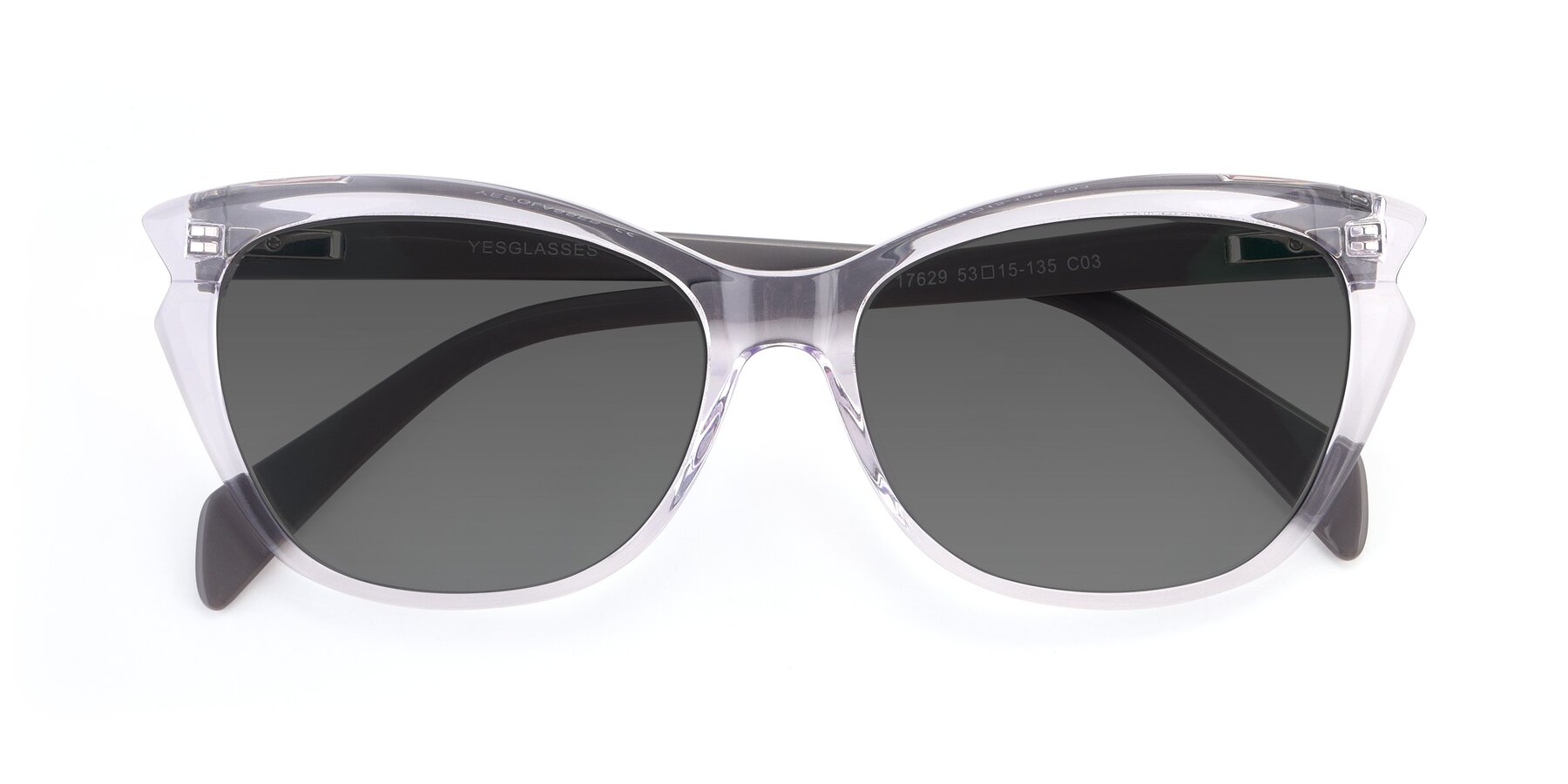 Folded Front of 17629 in Clear with Medium Gray Tinted Lenses