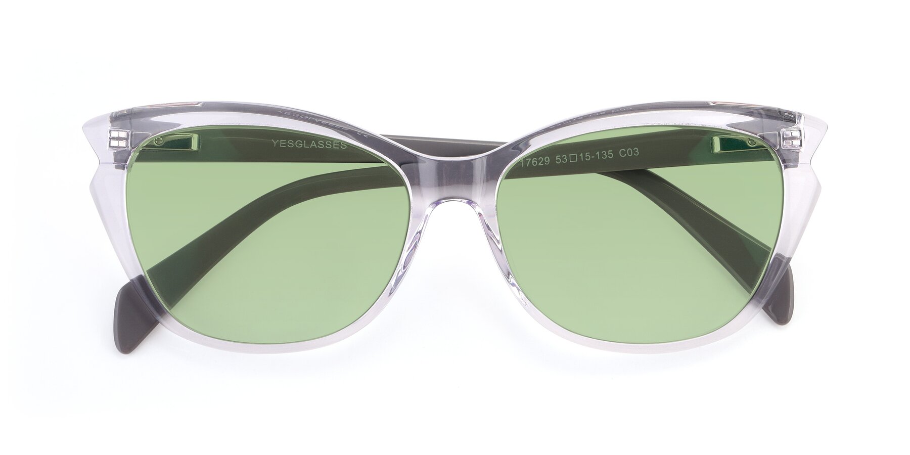 Folded Front of 17629 in Clear with Medium Green Tinted Lenses
