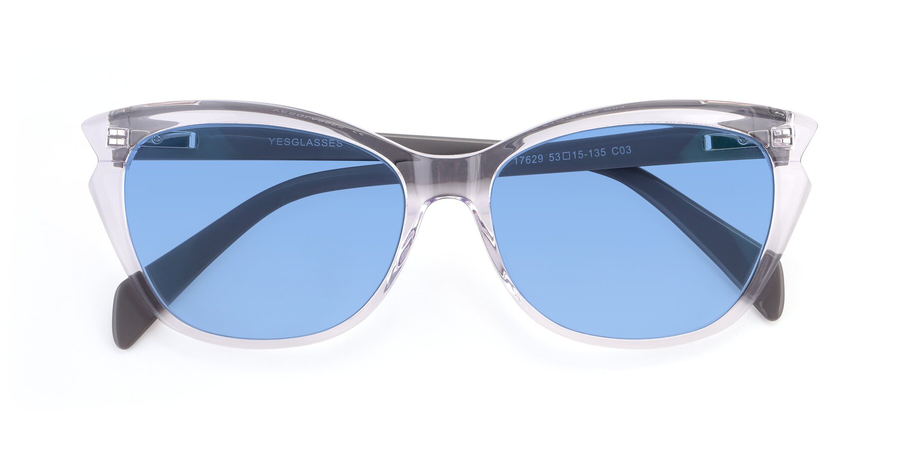 Folded Front of 17629 in Clear with Medium Blue Tinted Lenses
