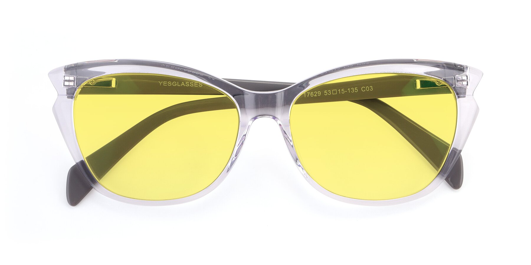Folded Front of 17629 in Clear with Medium Yellow Tinted Lenses