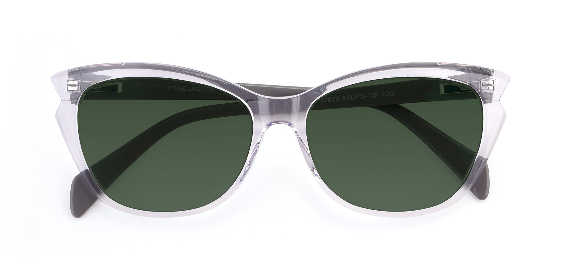 Folded Front of 17629 in Clear with Green Tinted Lenses