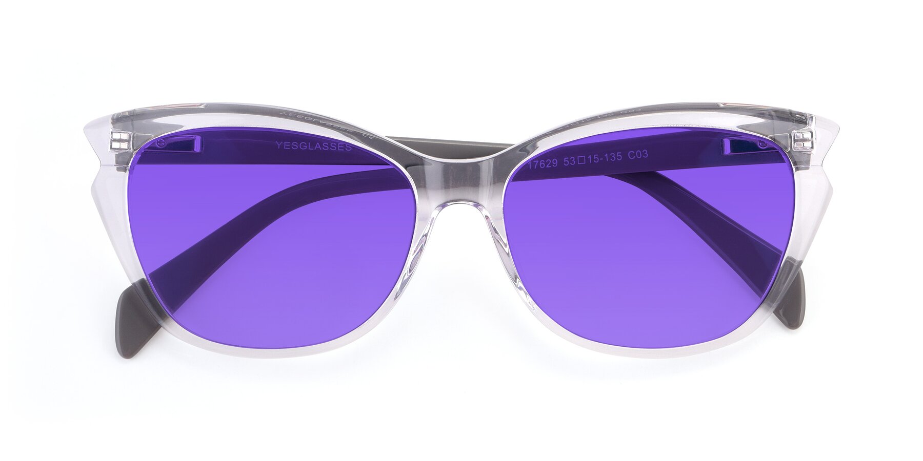 Folded Front of 17629 in Clear with Purple Tinted Lenses