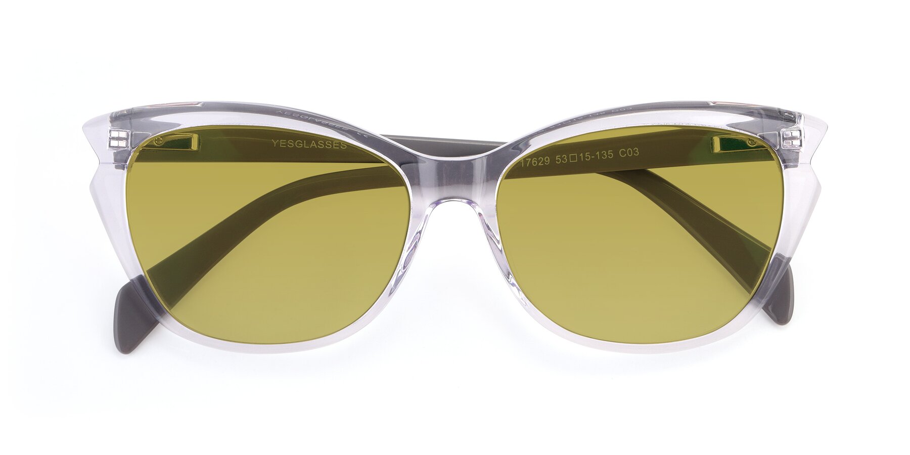 Folded Front of 17629 in Clear with Champagne Tinted Lenses
