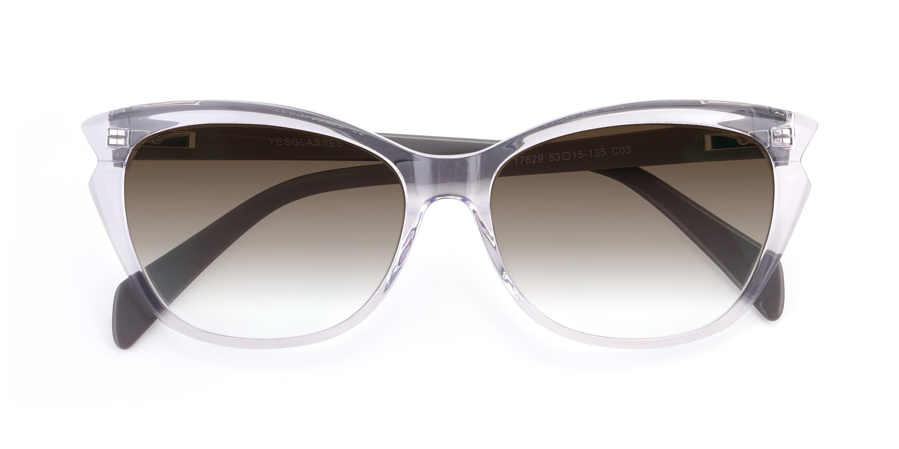 Folded Front of 17629 in Clear with Brown Gradient Lenses