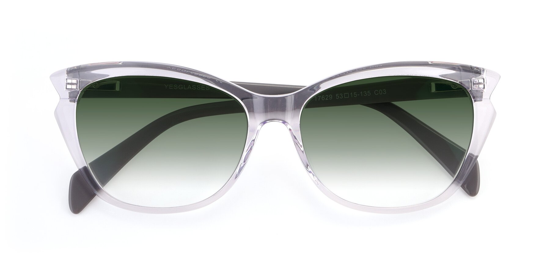 Folded Front of 17629 in Clear with Green Gradient Lenses
