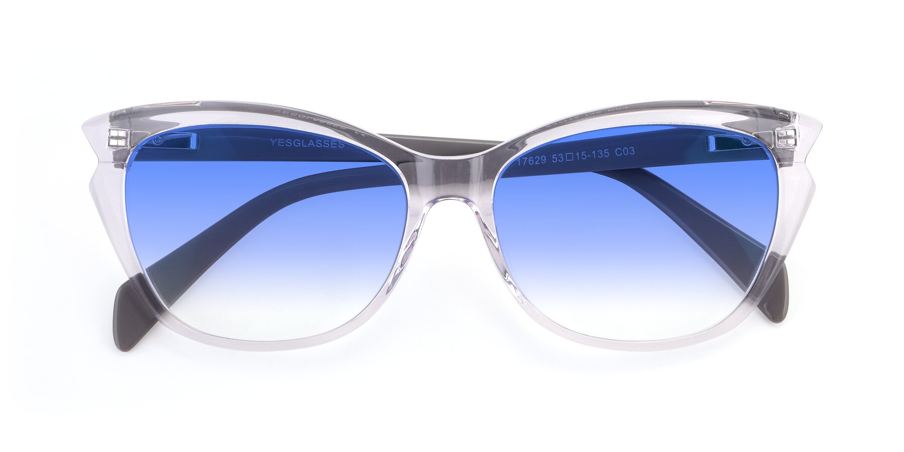 Folded Front of 17629 in Clear with Blue Gradient Lenses