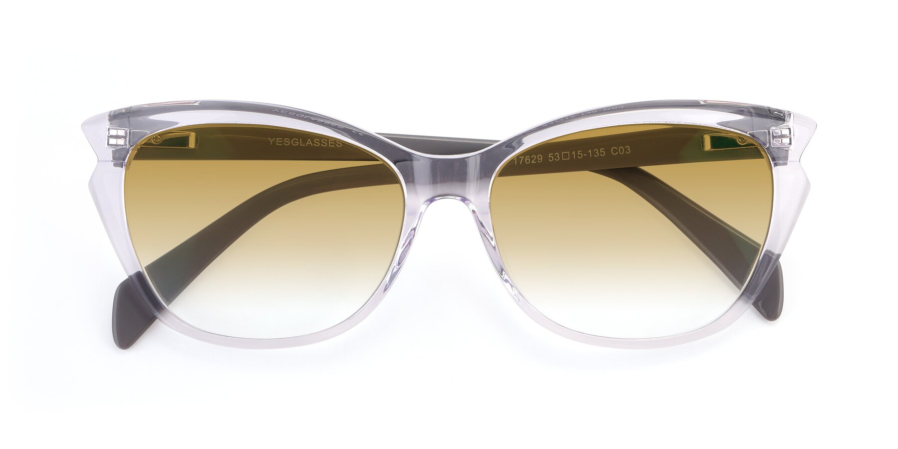 Folded Front of 17629 in Clear with Champagne Gradient Lenses