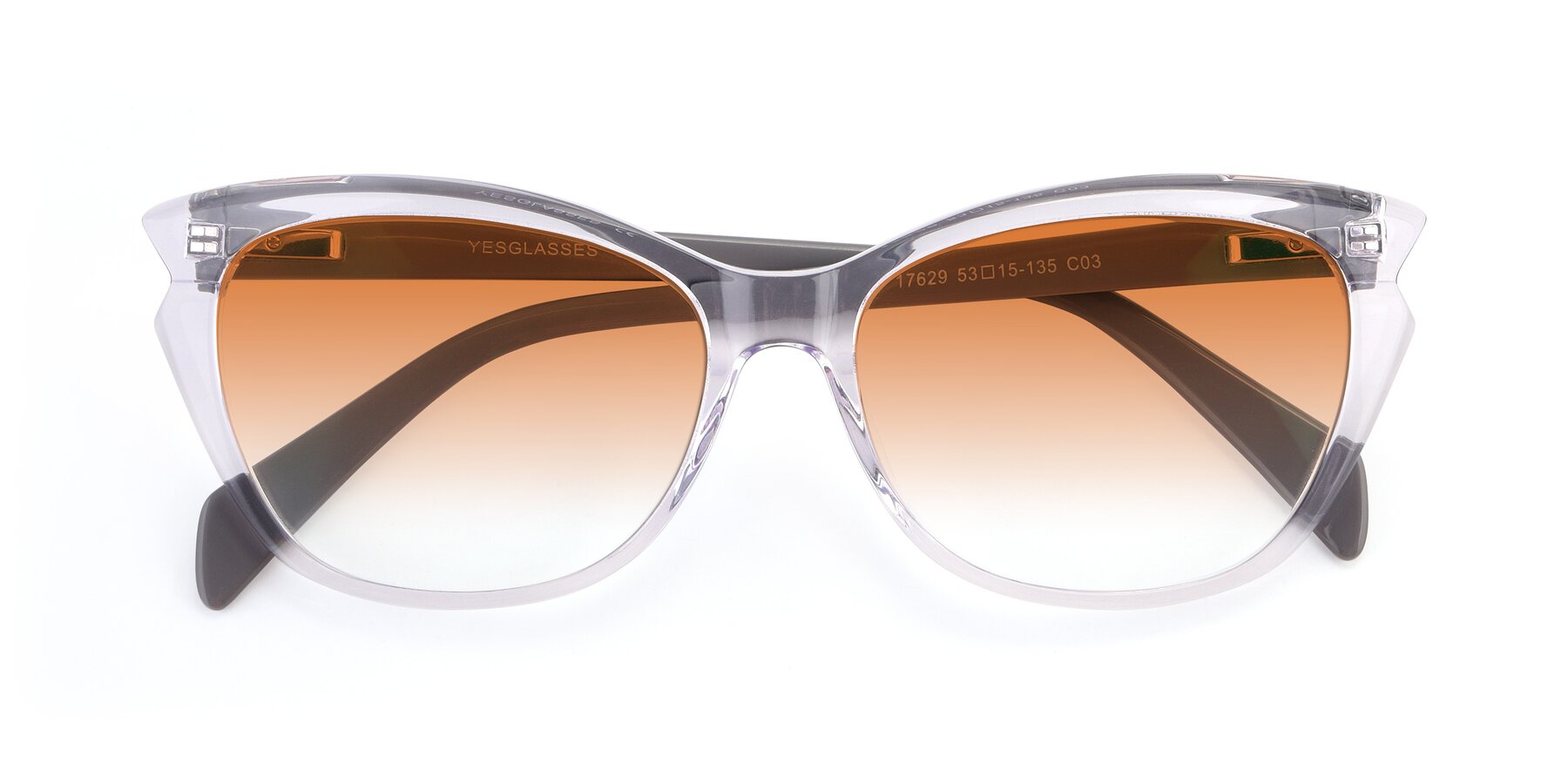 Folded Front of 17629 in Clear with Orange Gradient Lenses