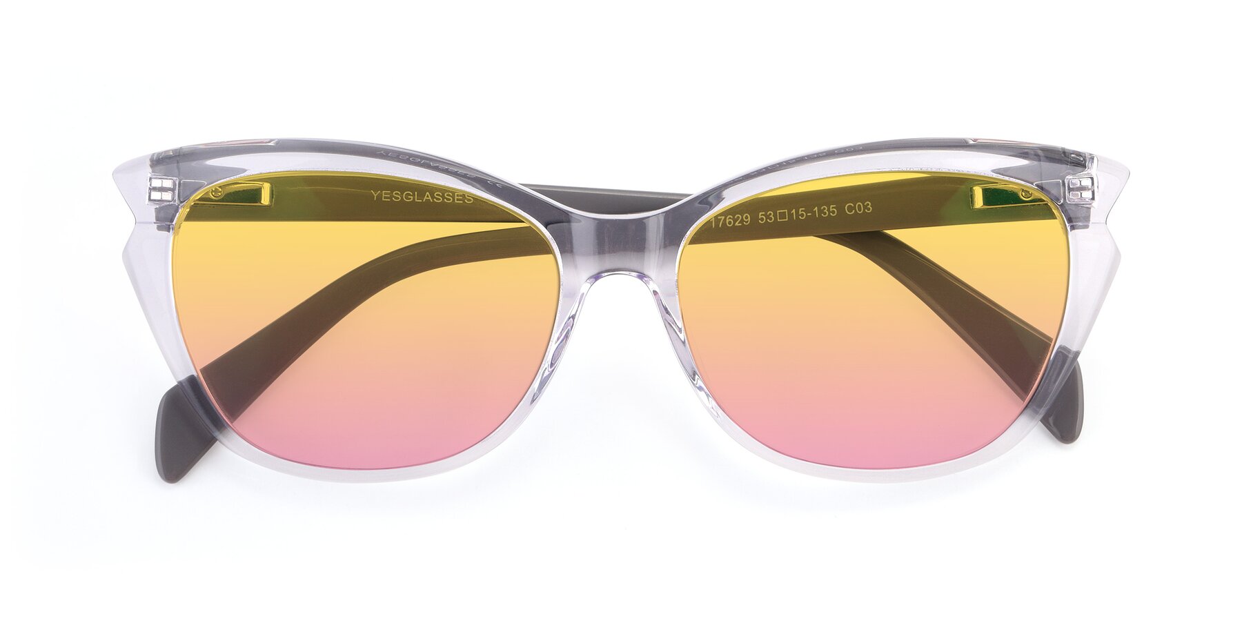 Folded Front of 17629 in Clear with Yellow / Pink Gradient Lenses