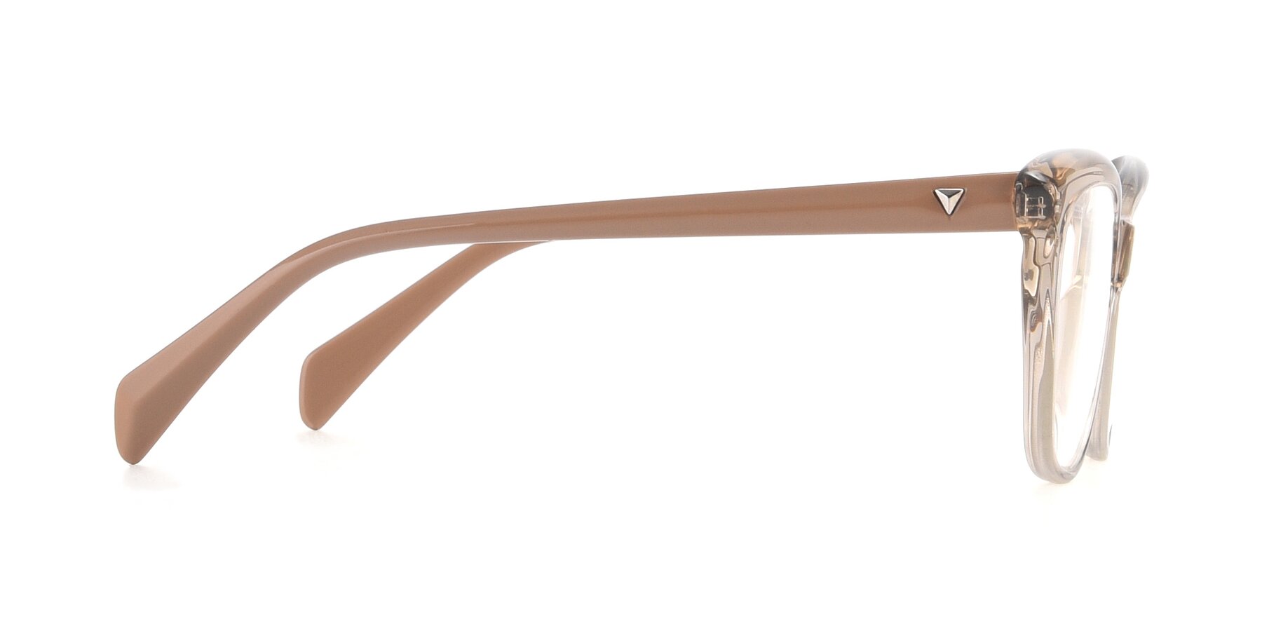 Side of 17629 in Transparent Brown with Clear Reading Eyeglass Lenses