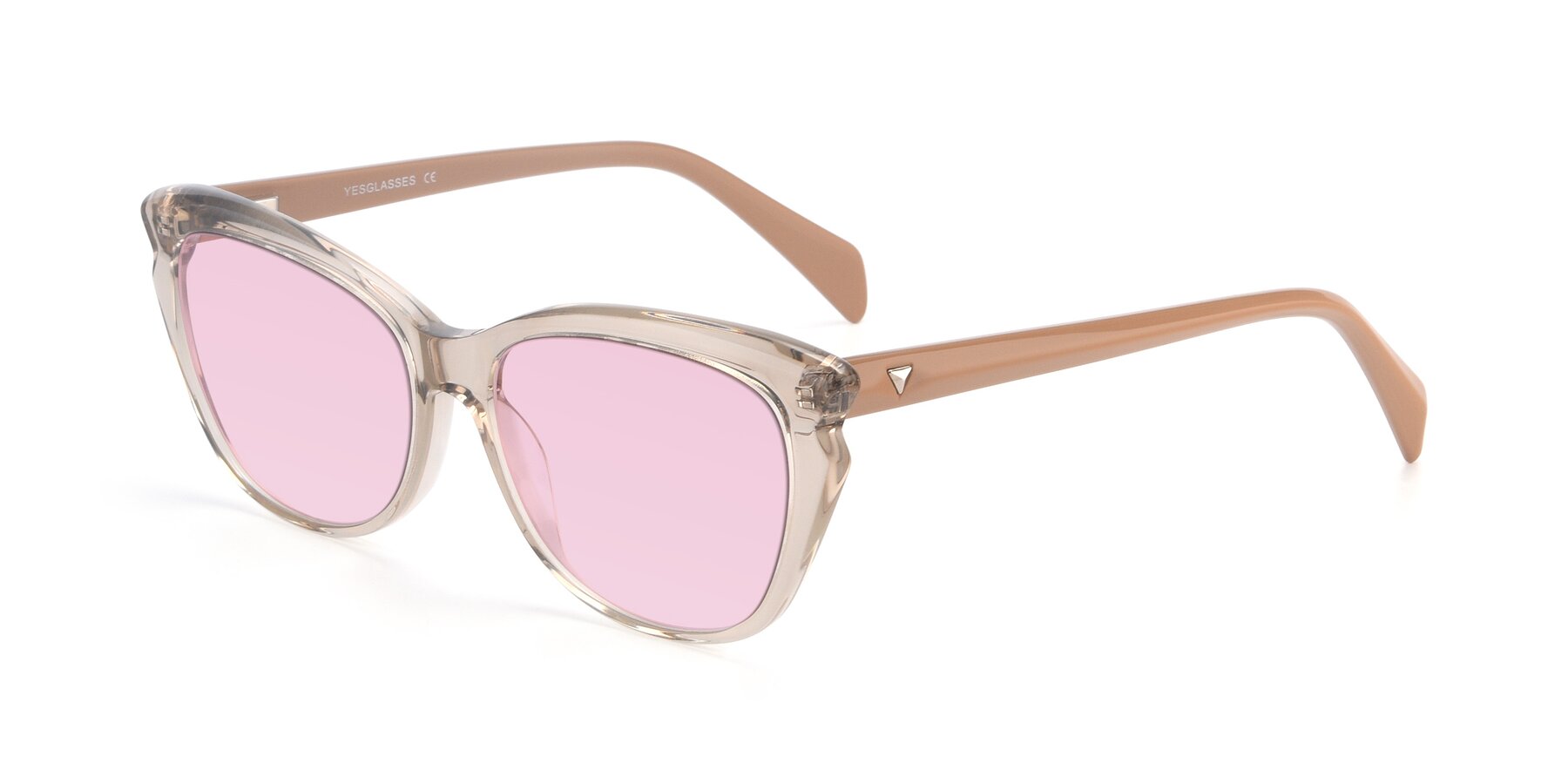 Angle of 17629 in Transparent Brown with Light Pink Tinted Lenses