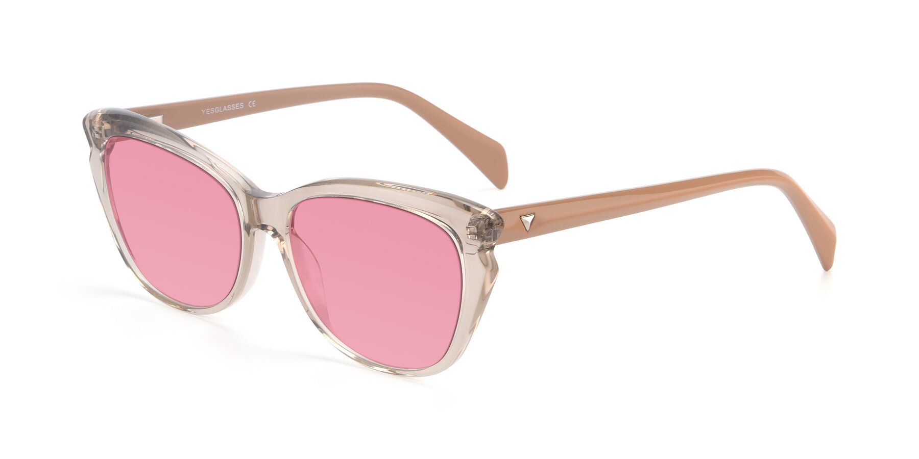 Angle of 17629 in Transparent Brown with Pink Tinted Lenses