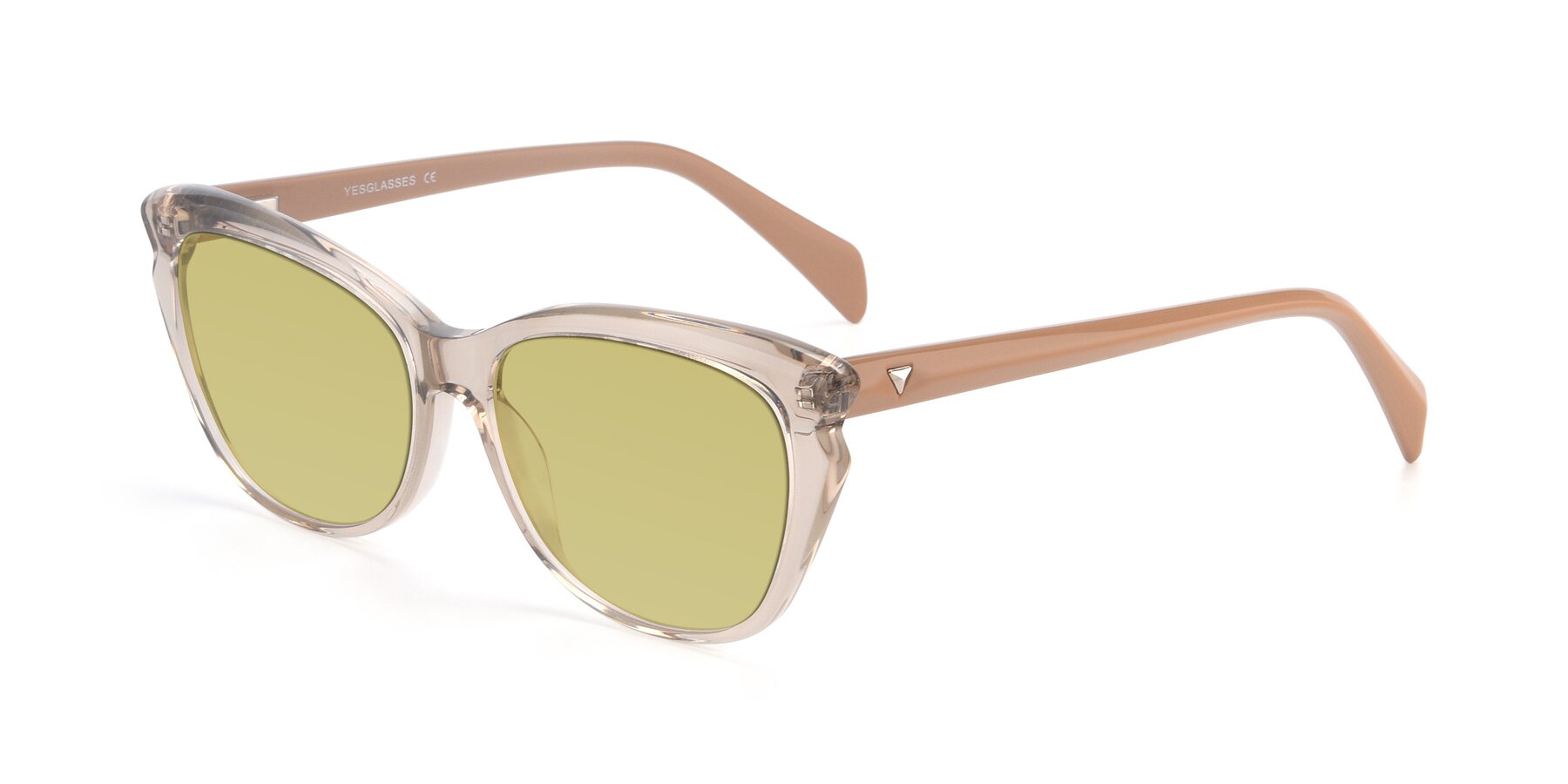 Angle of 17629 in Transparent Brown with Medium Champagne Tinted Lenses