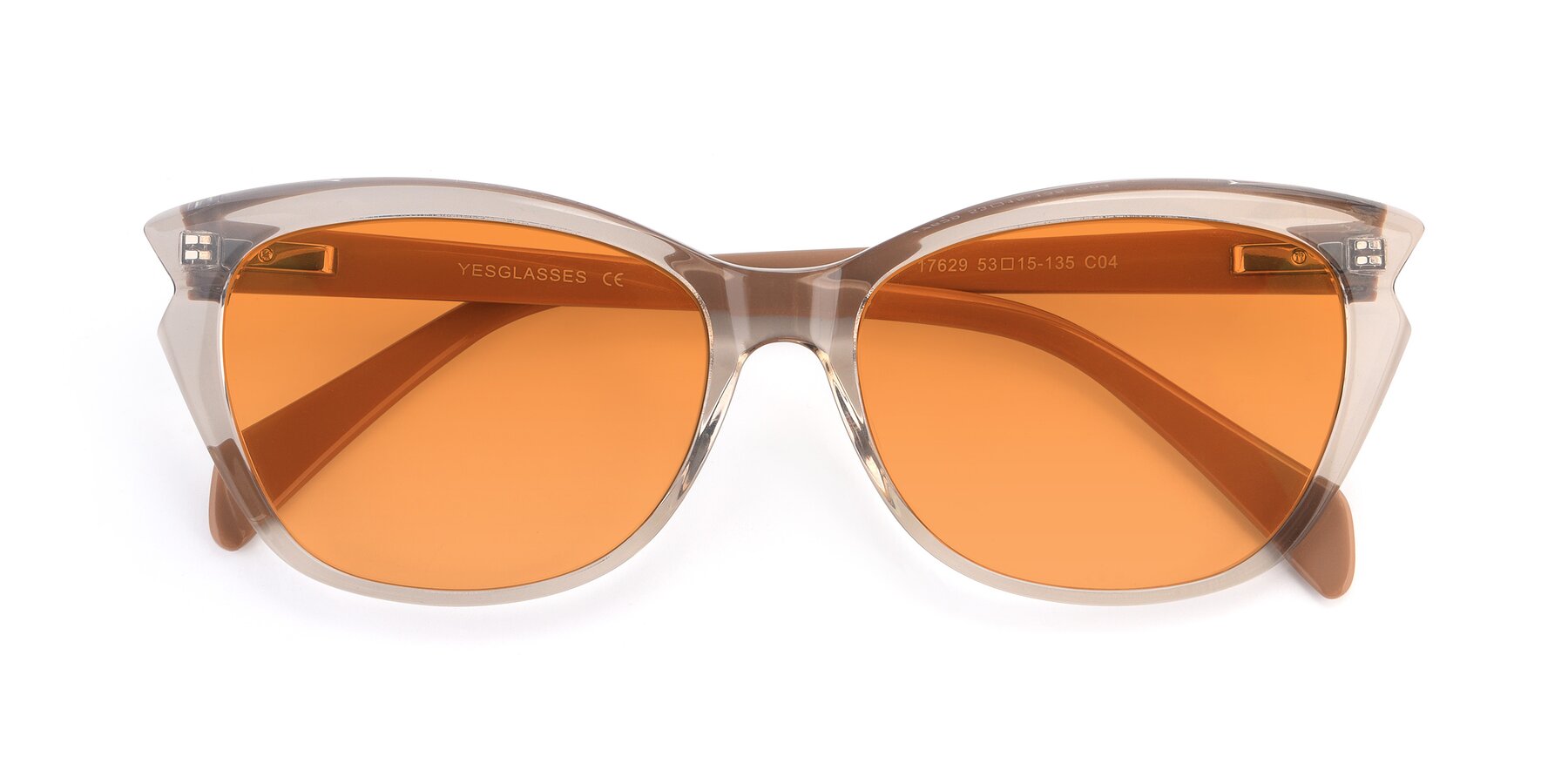 Folded Front of 17629 in Transparent Brown with Orange Tinted Lenses