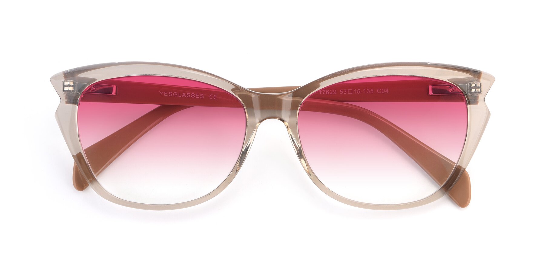 Folded Front of 17629 in Transparent Brown with Pink Gradient Lenses