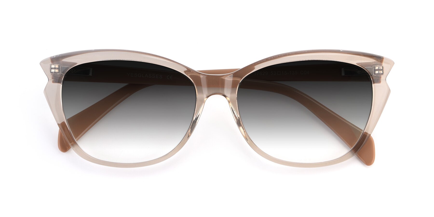Folded Front of 17629 in Transparent Brown with Gray Gradient Lenses