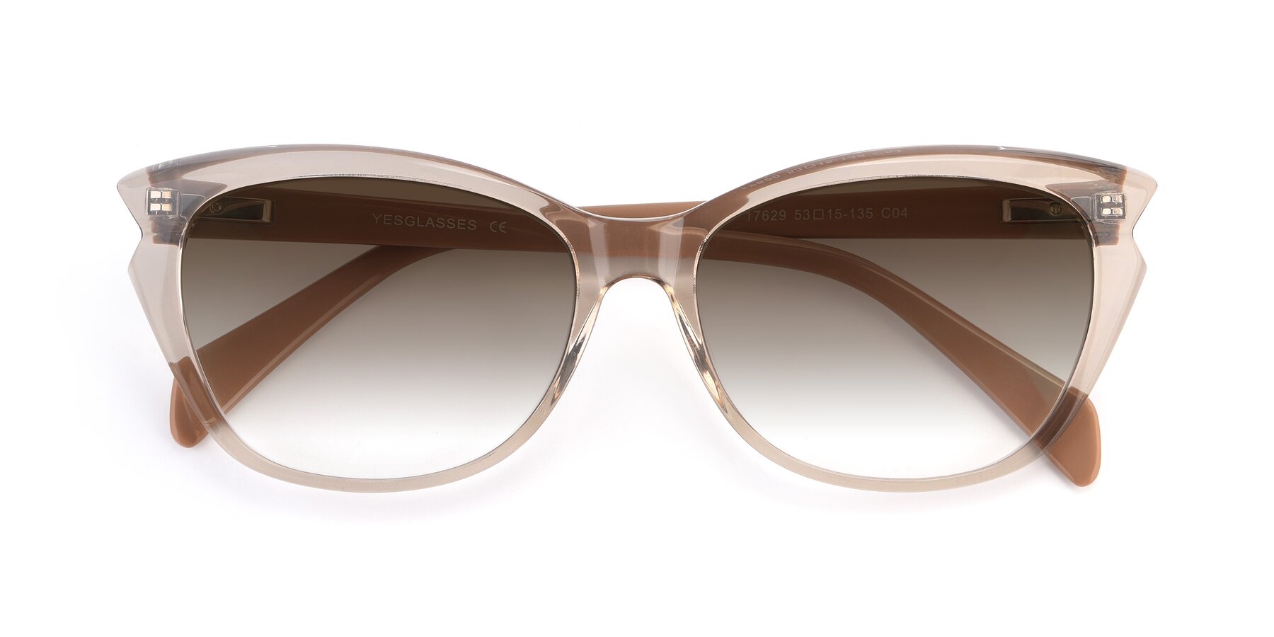 Folded Front of 17629 in Transparent Brown with Brown Gradient Lenses