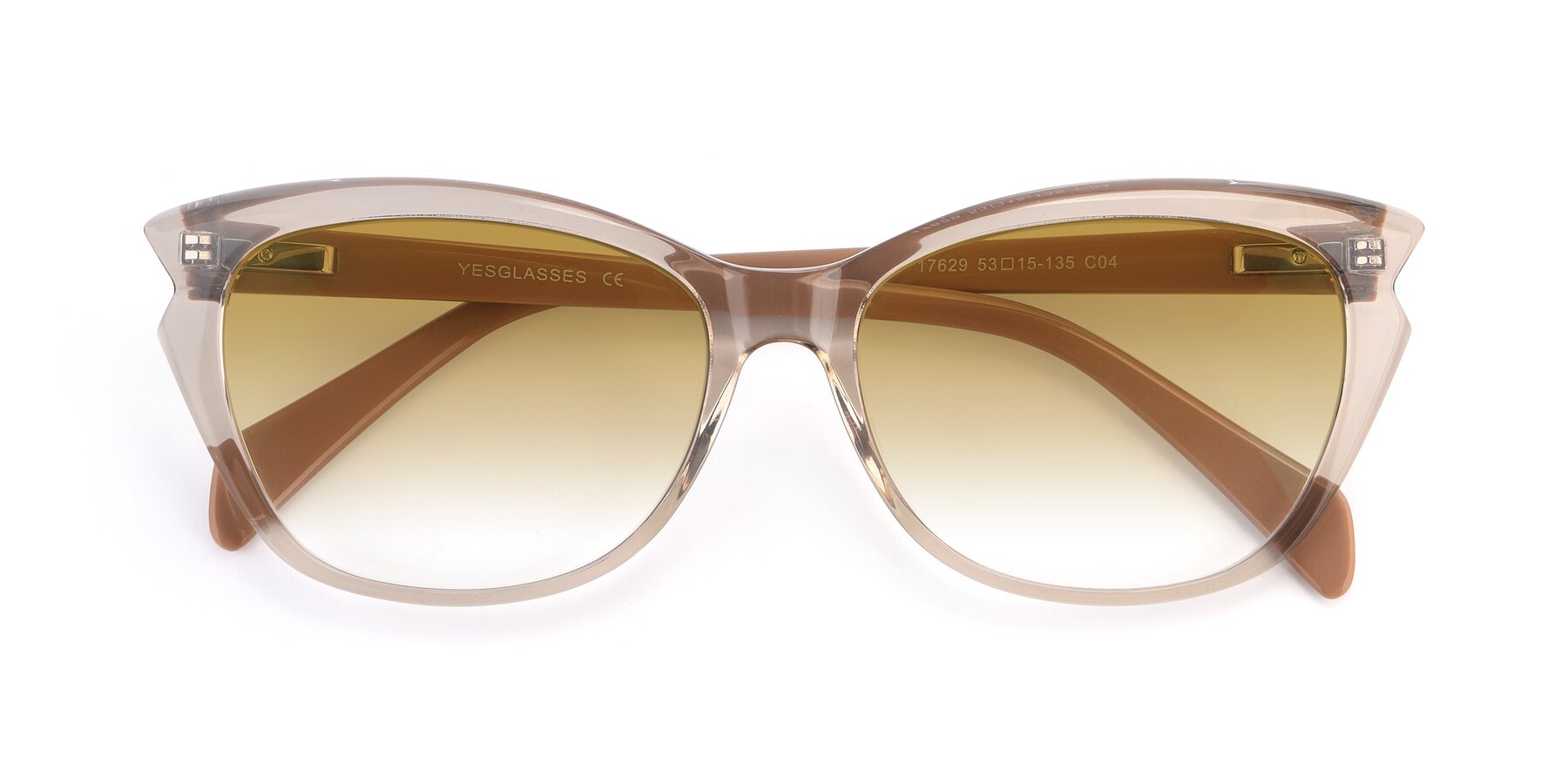Folded Front of 17629 in Transparent Brown with Champagne Gradient Lenses