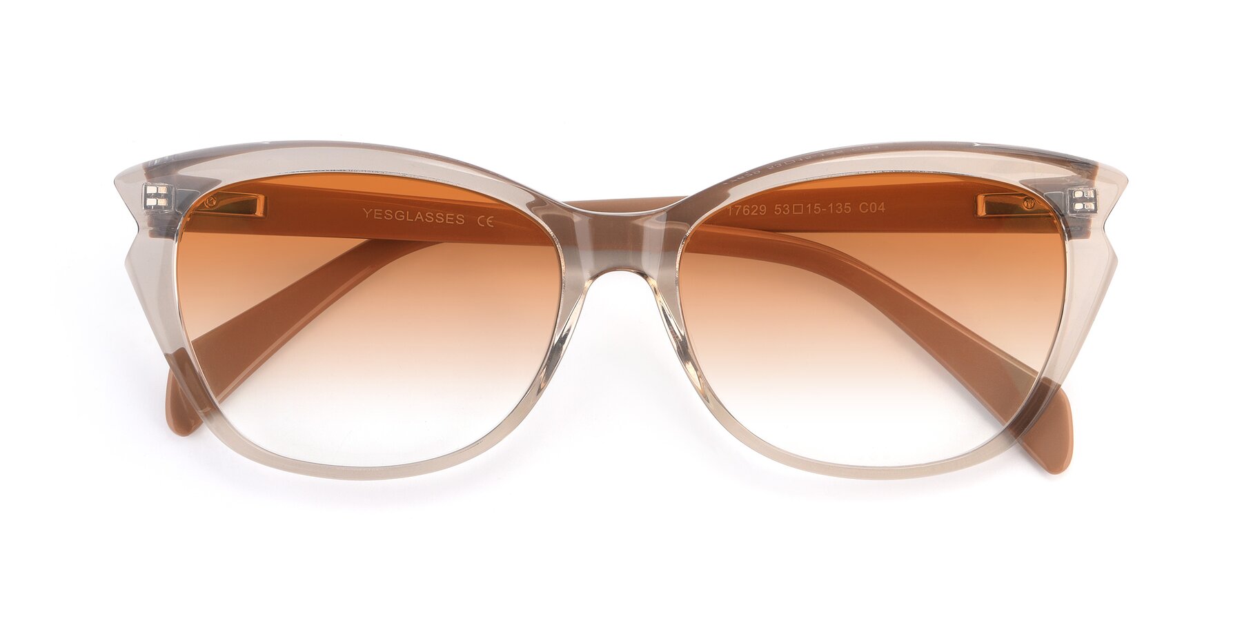 Folded Front of 17629 in Transparent Brown with Orange Gradient Lenses