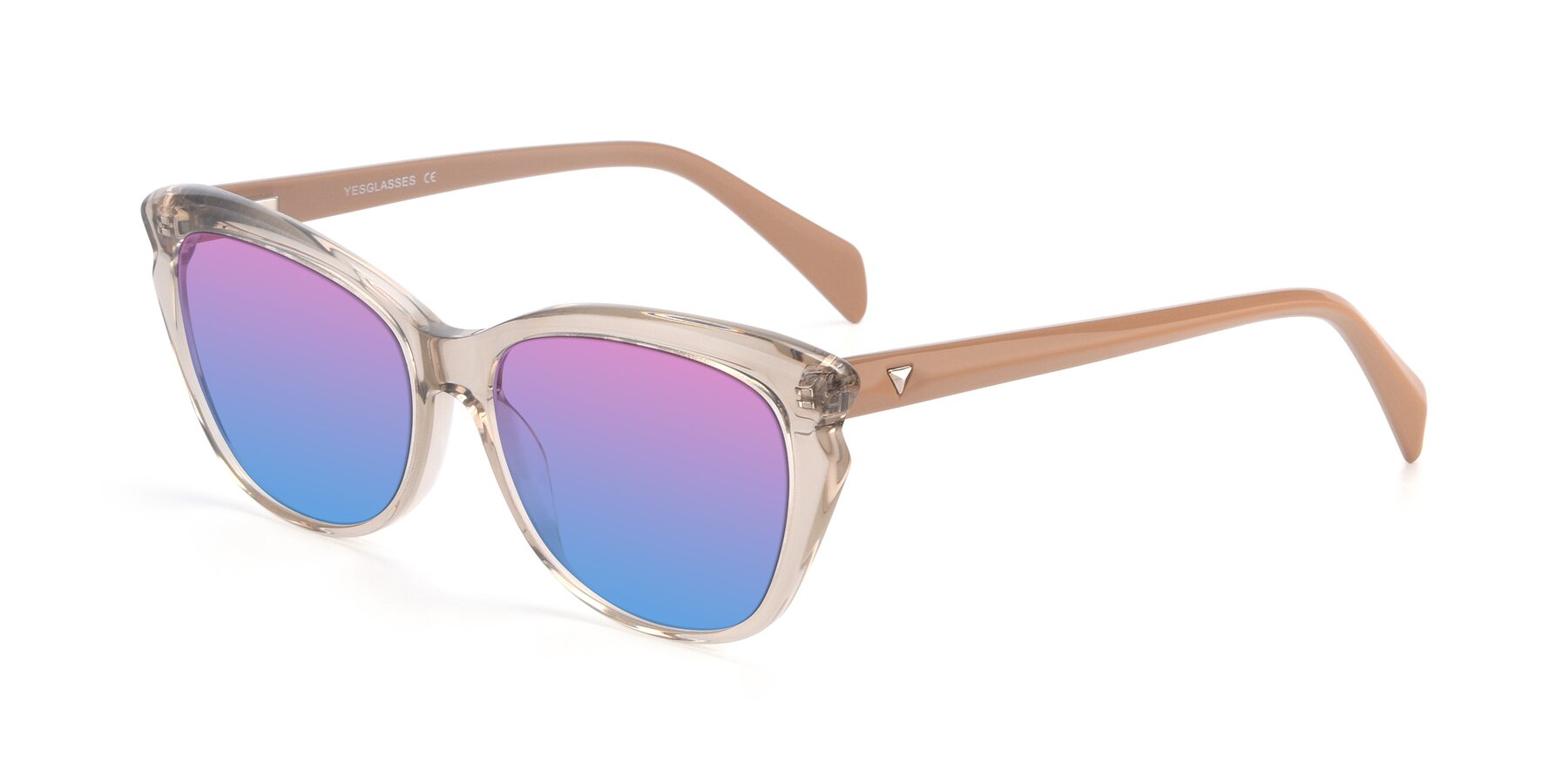 Angle of 17629 in Transparent Brown with Pink / Blue Gradient Lenses