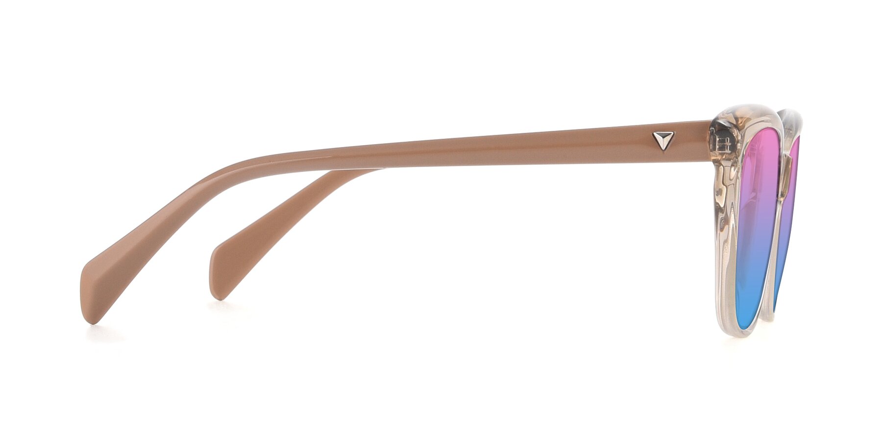 Side of 17629 in Transparent Brown with Pink / Blue Gradient Lenses
