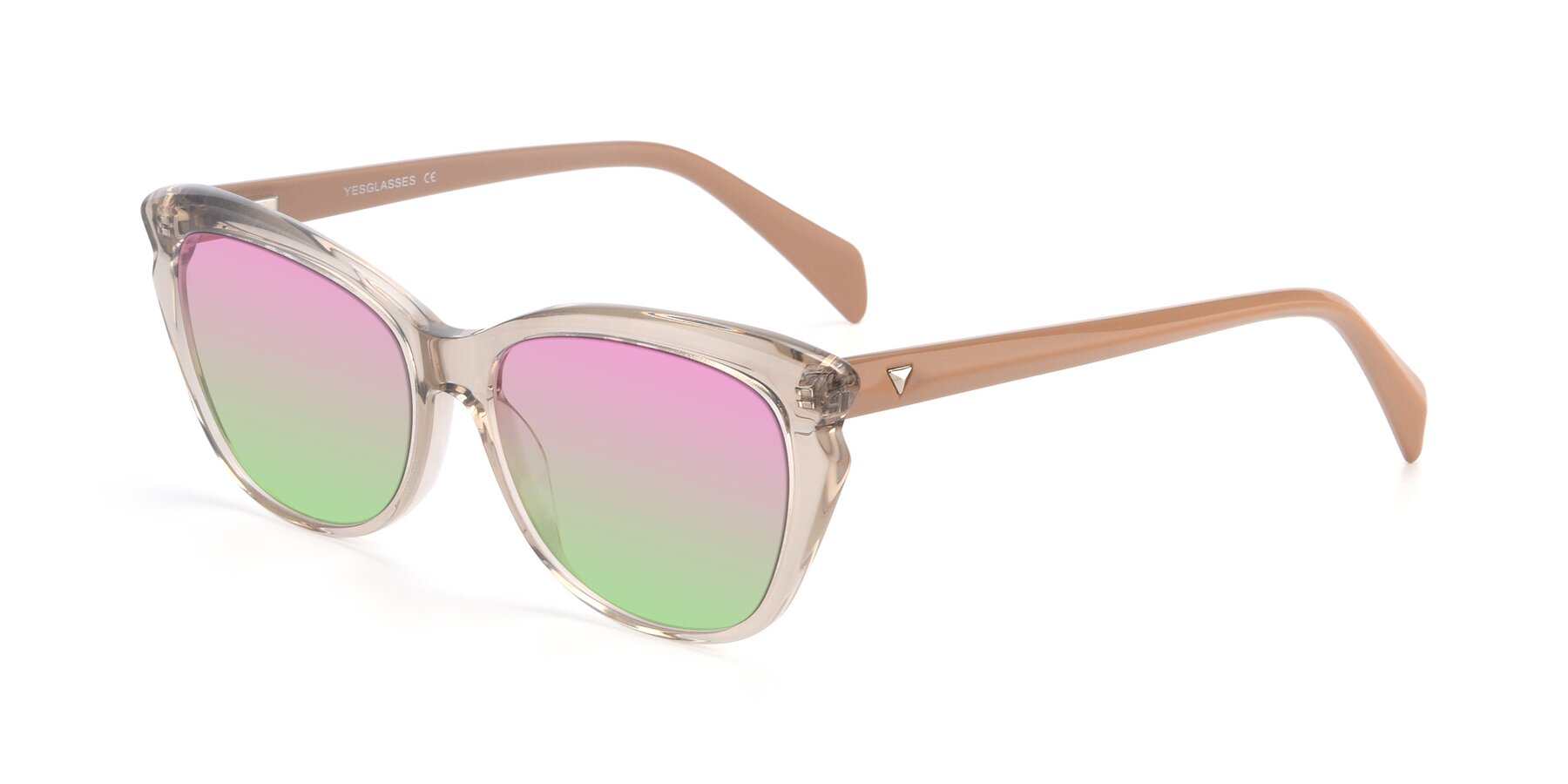 Angle of 17629 in Transparent Brown with Pink / Green Gradient Lenses