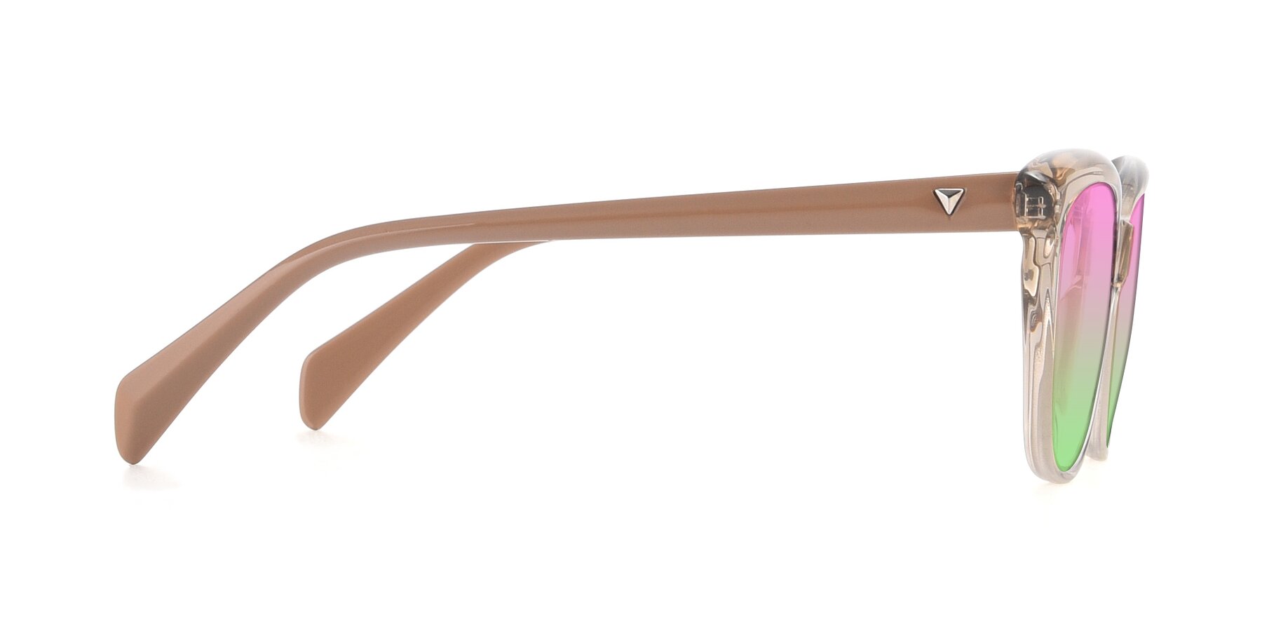 Side of 17629 in Transparent Brown with Pink / Green Gradient Lenses