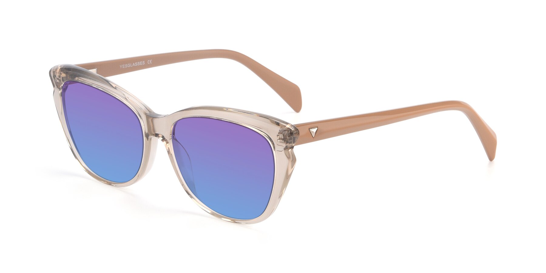 Angle of 17629 in Transparent Brown with Purple / Blue Gradient Lenses