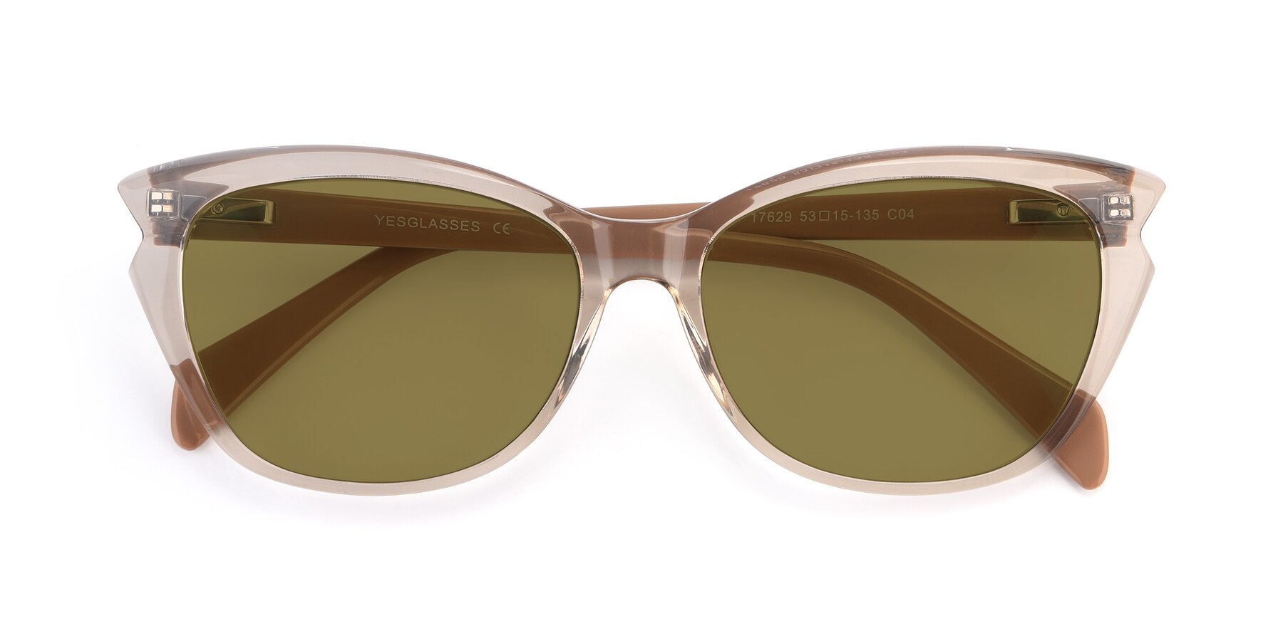 Folded Front of 17629 in Transparent Brown with Brown Polarized Lenses