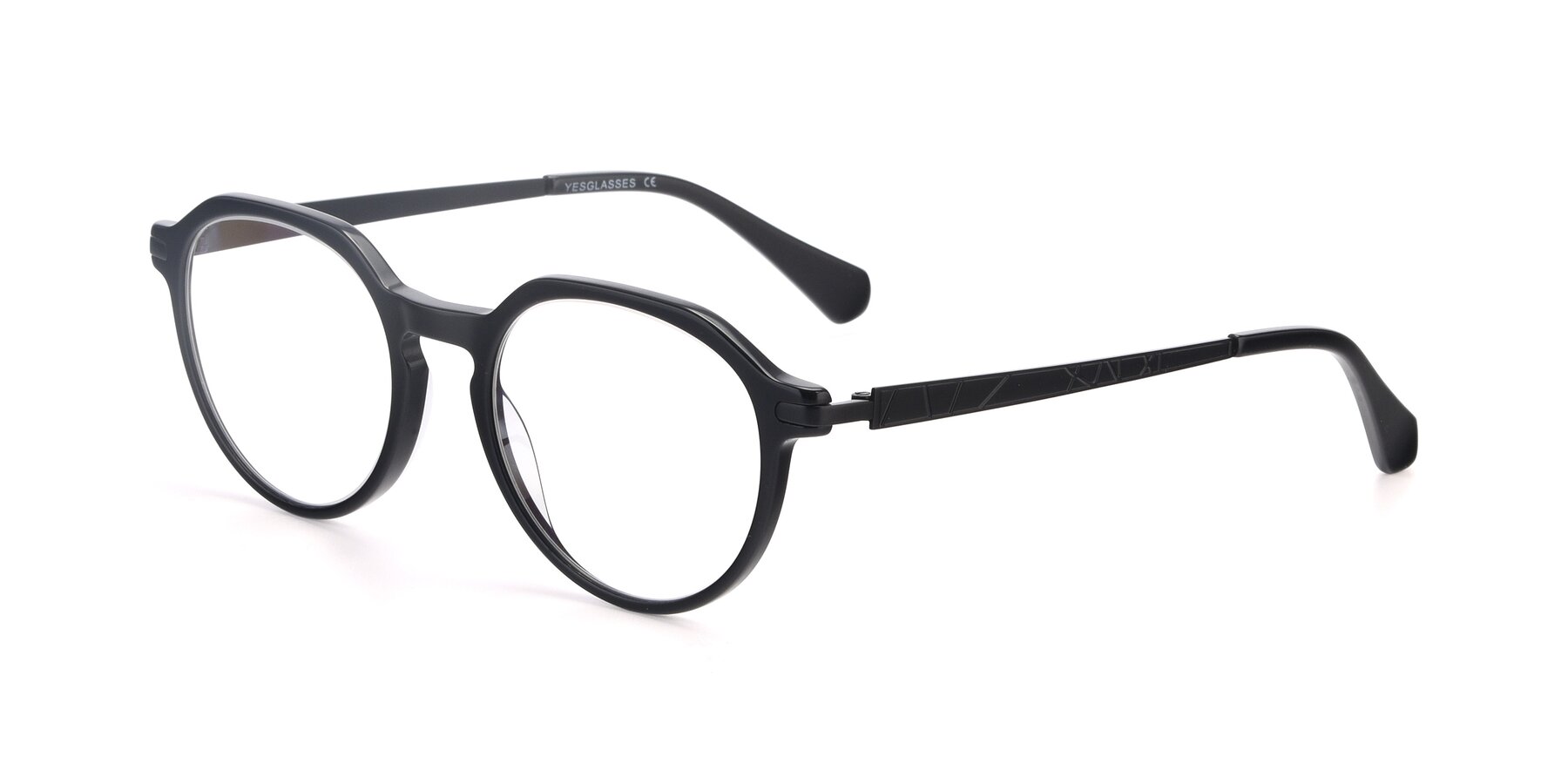 Angle of 17643 in Black with Clear Eyeglass Lenses