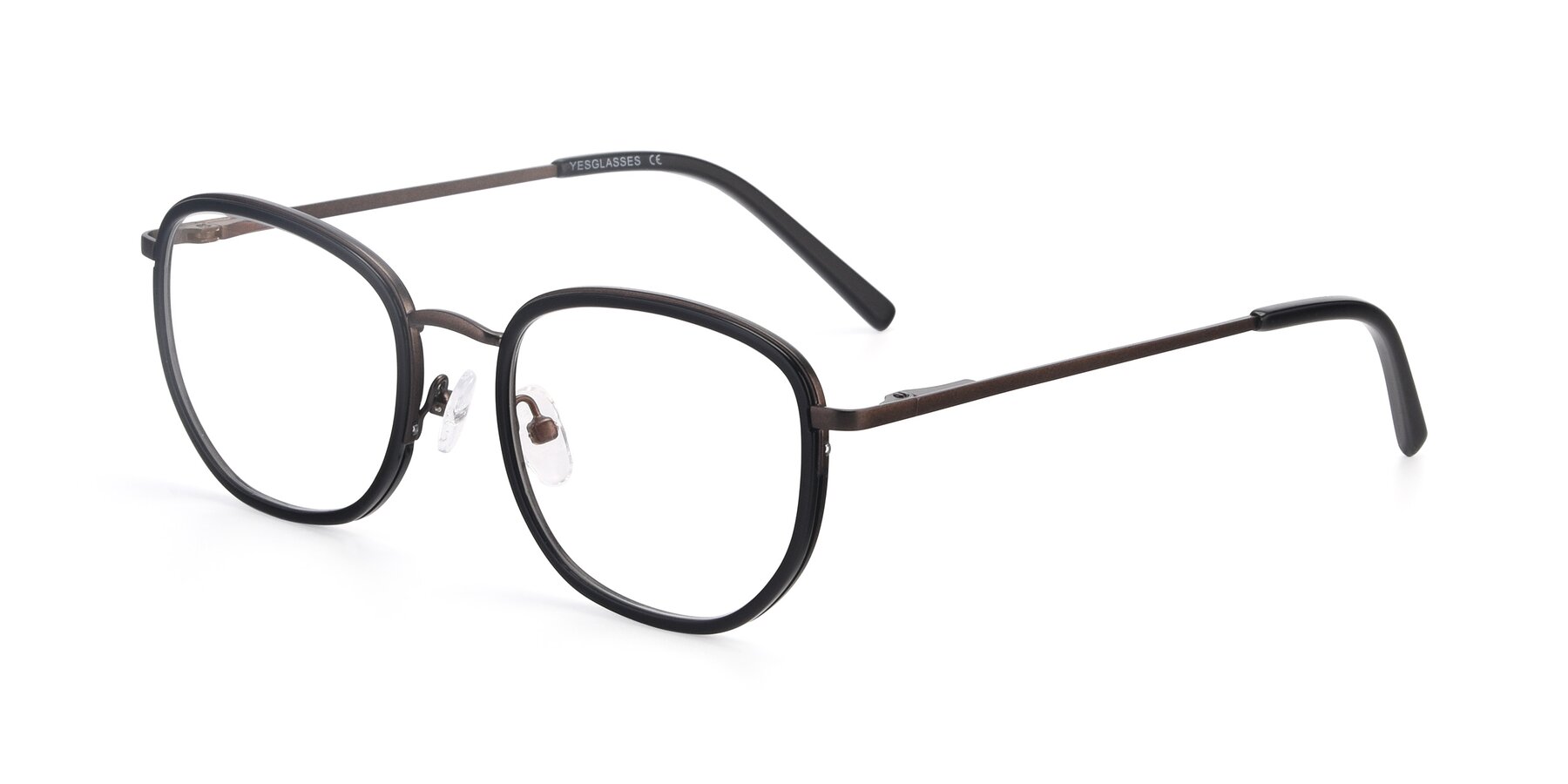 Angle of 17702 in Black-Bronze with Clear Eyeglass Lenses