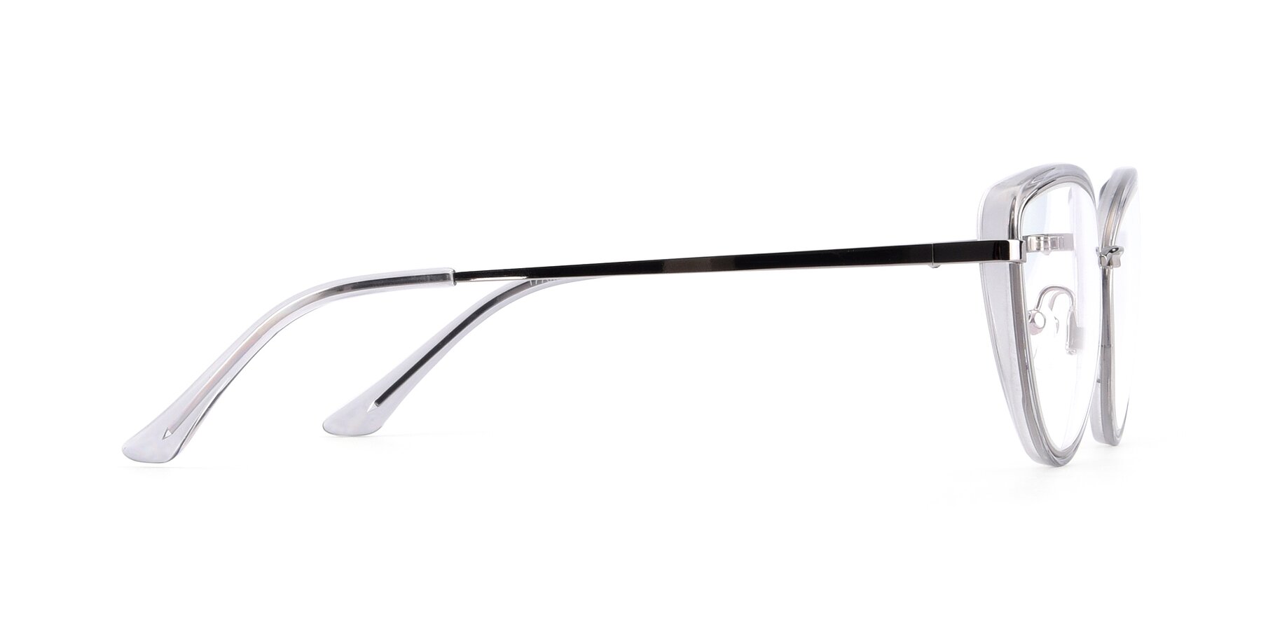 Side of 17706 in Transparent Grey-Silver with Clear Reading Eyeglass Lenses
