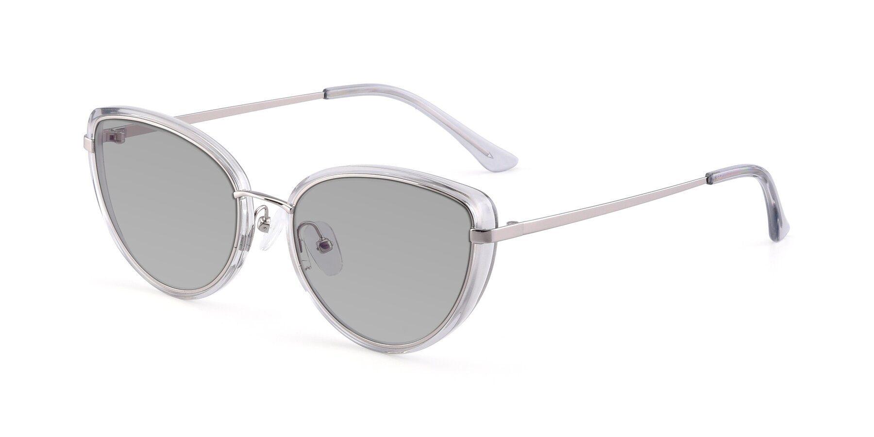 Angle of 17706 in Transparent Grey-Silver with Light Gray Tinted Lenses