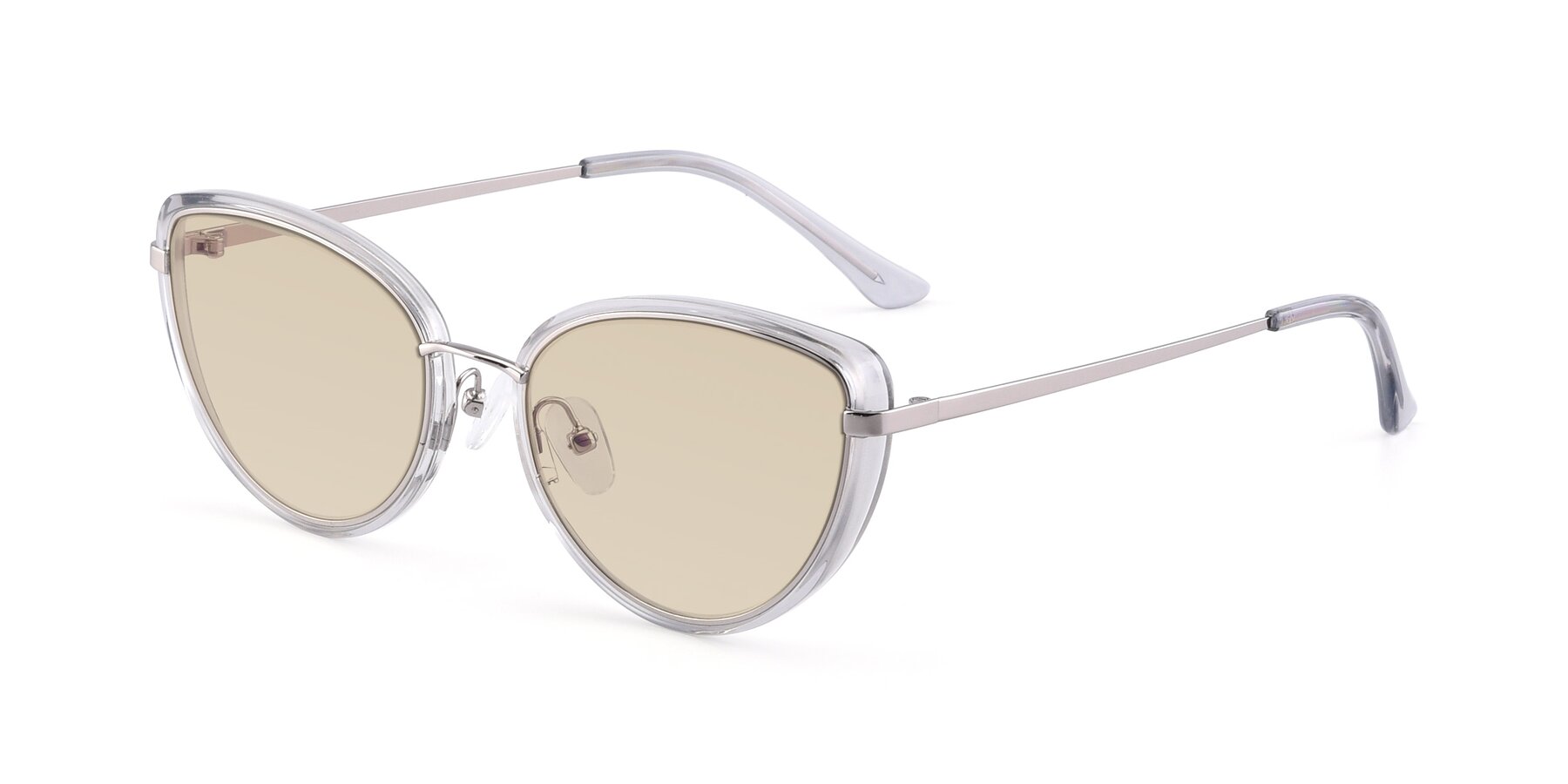 Angle of 17706 in Transparent Grey-Silver with Light Brown Tinted Lenses